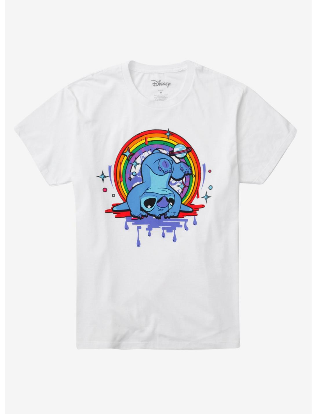 Disney Lilo & Stitch Galactic Rainbow T-Shirt - BoxLunch Exclusive, WHITE, hi-res