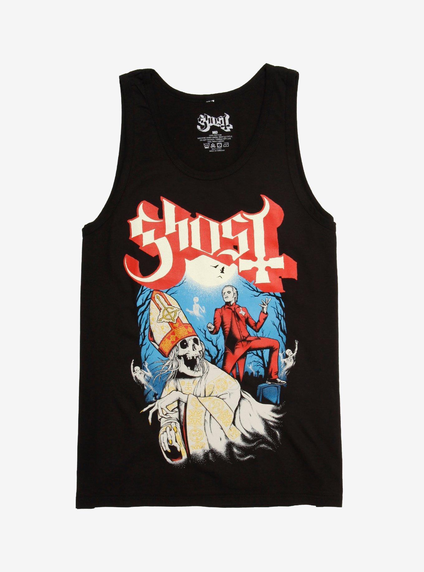 Ghost Graveyard Tank Top, BLACK, hi-res