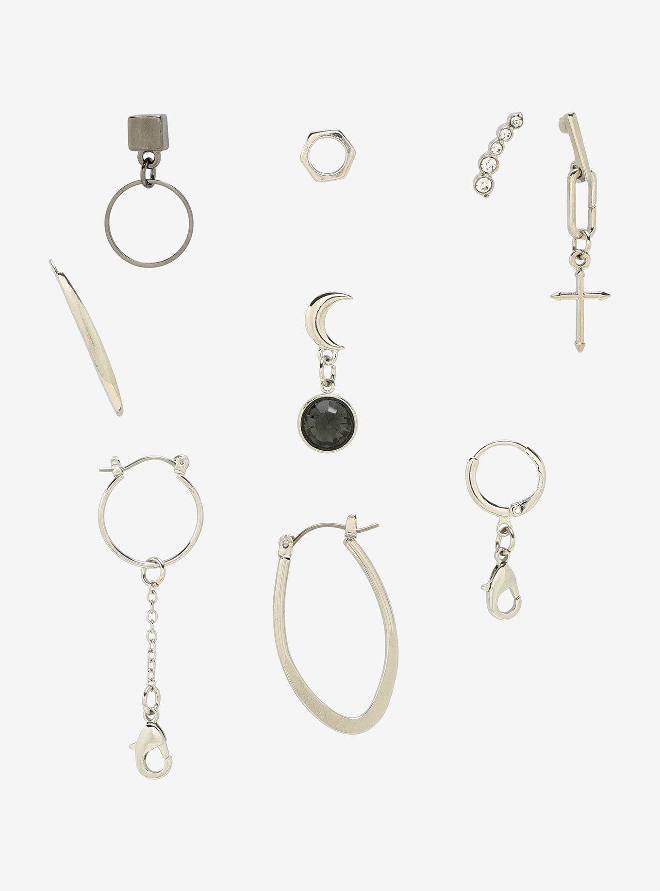 Hard Metals Mismatch Earring Set, , hi-res