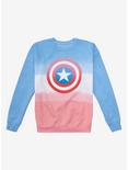 Marvel Captain America Shield Gradient Dye Crewneck - BoxLunch Exclusive, LIGHT BLUE, hi-res