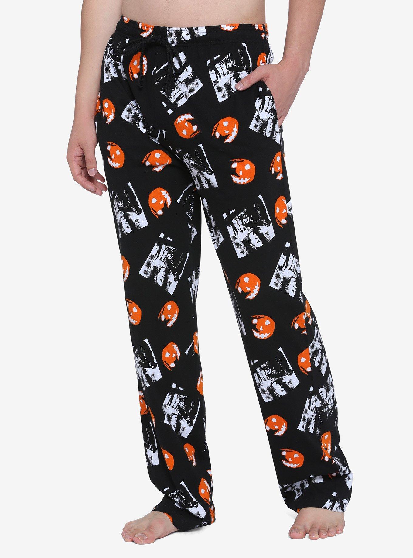  Halloween Spooky Pumpkin Mens Pajama Pants Lounge