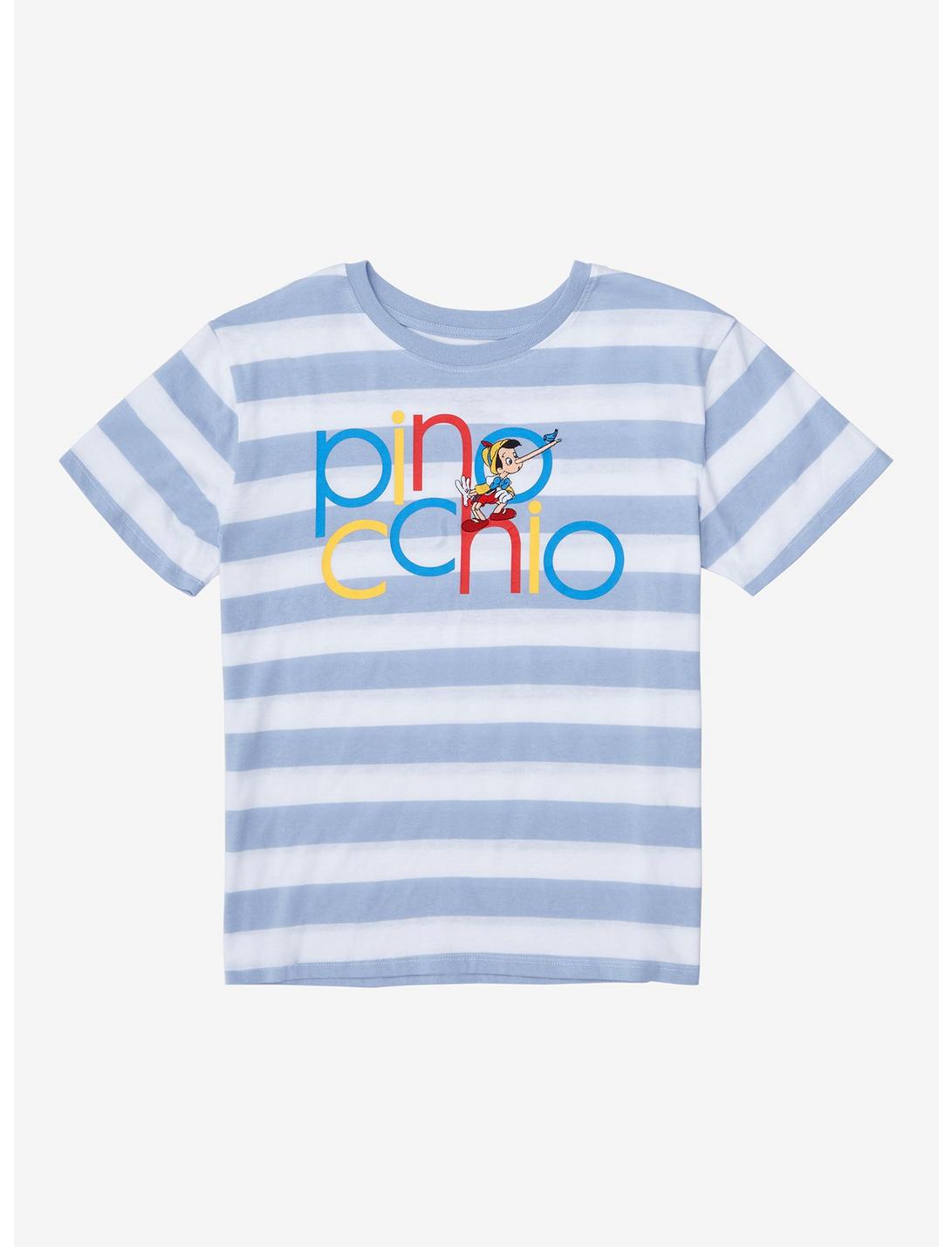 Disney Pinocchio Striped Women's T-Shirt - BoxLunch Exclusive, WHITE, hi-res