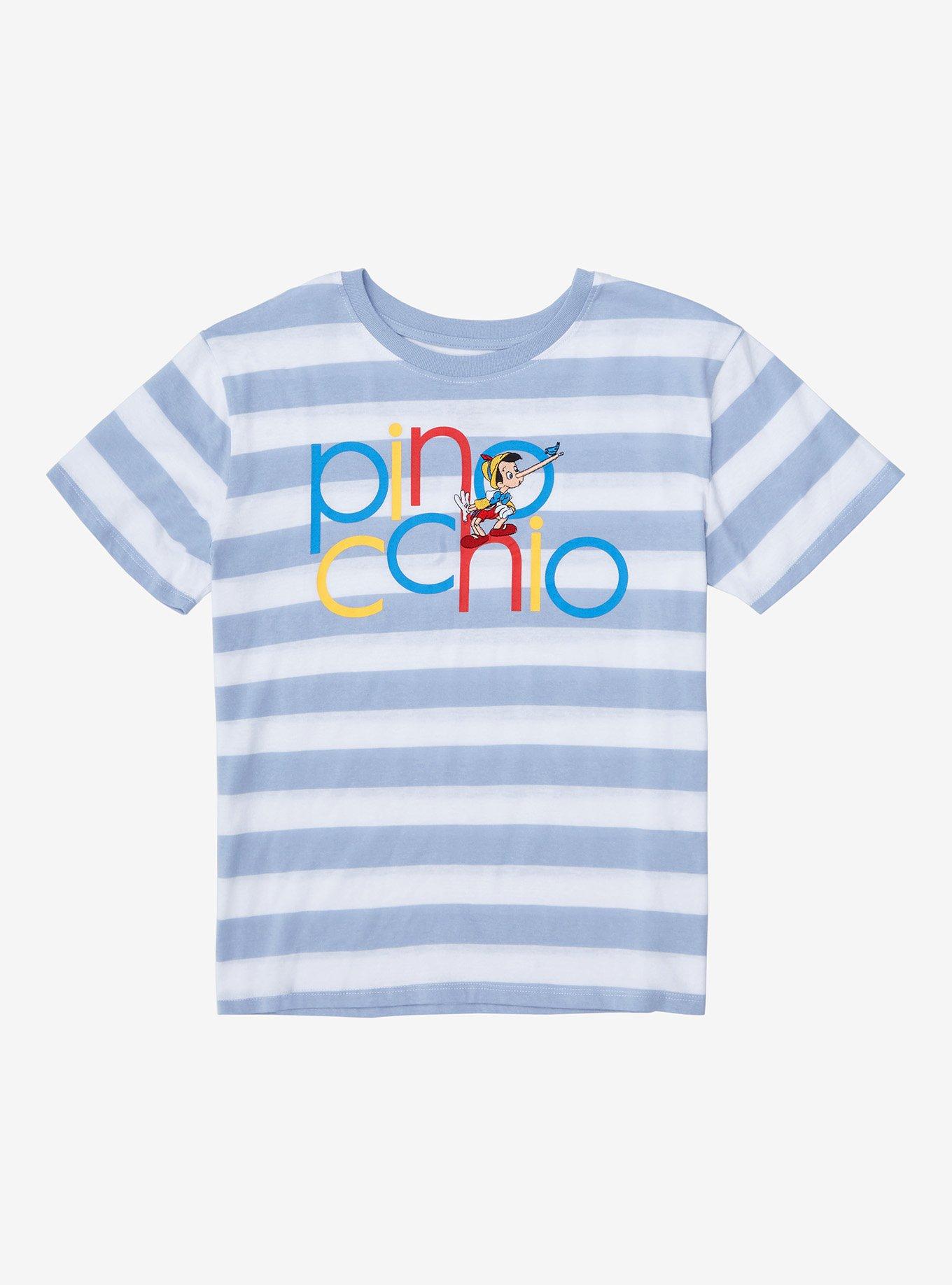 Disney Pinocchio Striped Women's T-Shirt - BoxLunch Exclusive, WHITE, hi-res