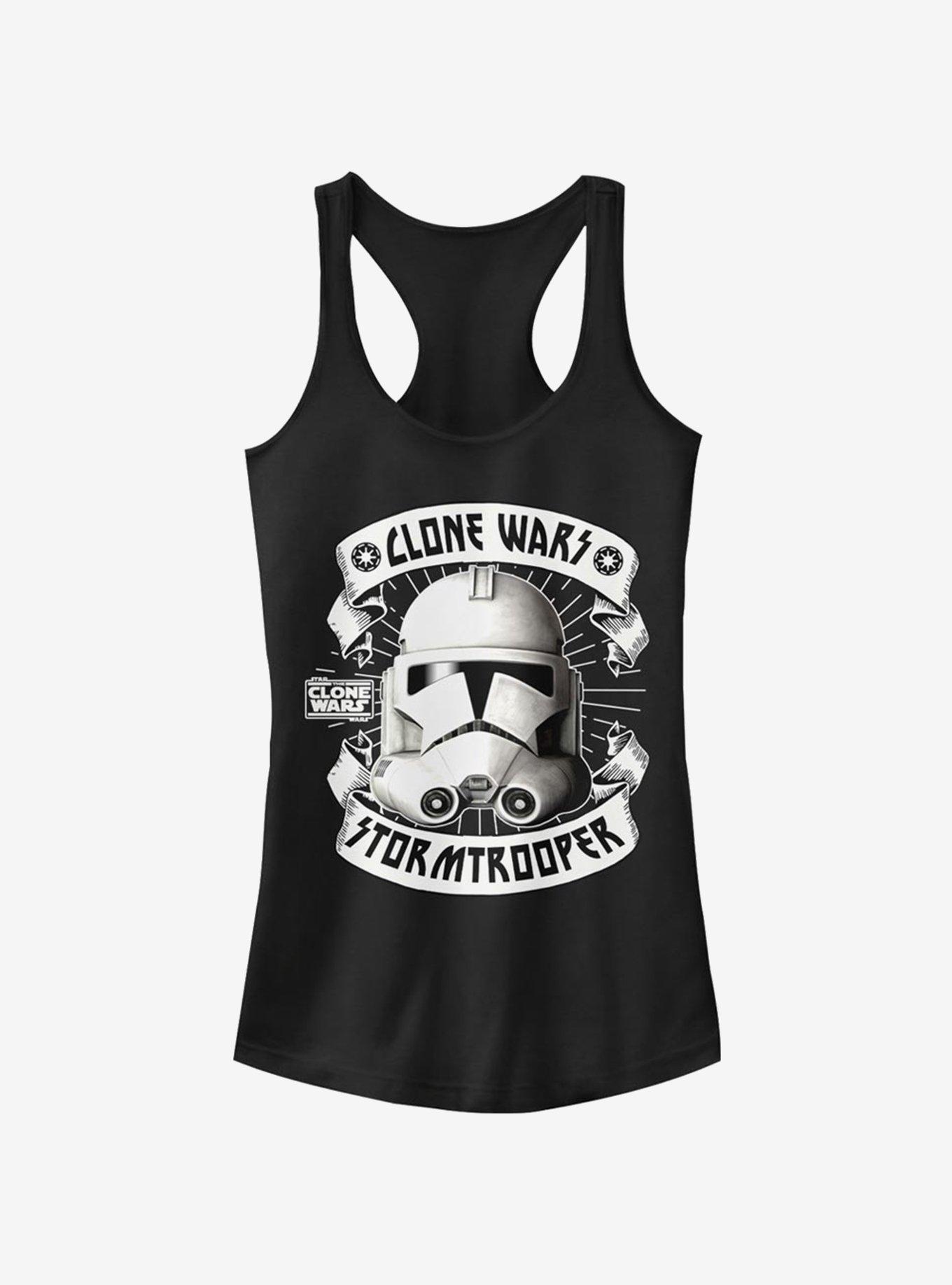 Star Wars The Clone Wars Banner Trooper Girls Tank, BLACK, hi-res