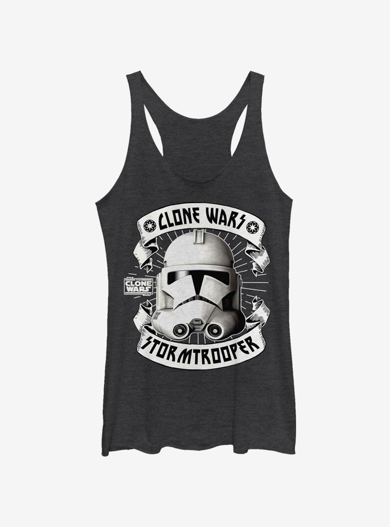 Star Wars The Clone Wars Banner Trooper Girls Tank, BLK HTR, hi-res