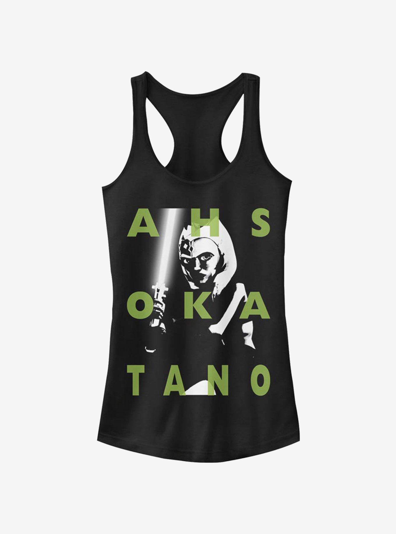 Star Wars The Clone Wars Ahsoka Text Girls Tank, BLACK, hi-res