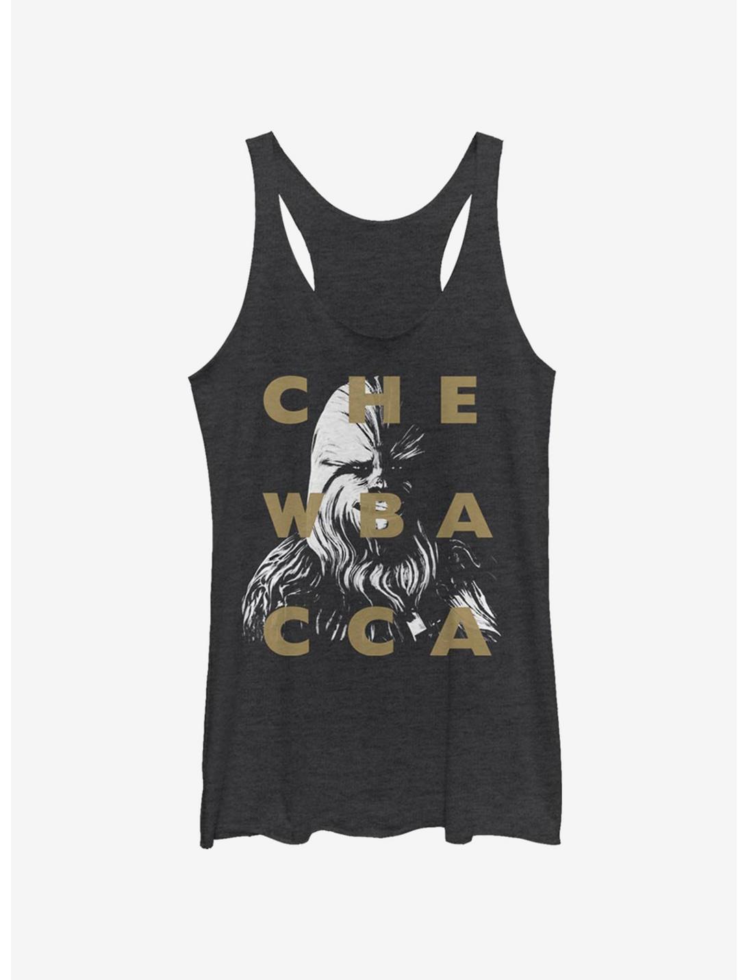 Star Wars The Clone Wars Chewy Text Girls Tank, BLK HTR, hi-res