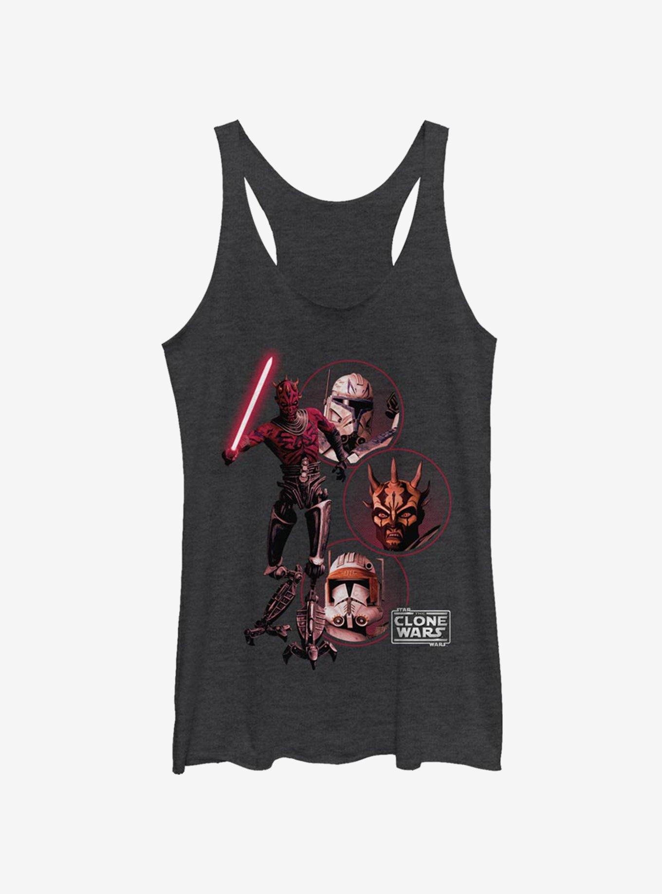 Star Wars The Clone Wars Darkside Group Girls Tank Top, BLK HTR, hi-res