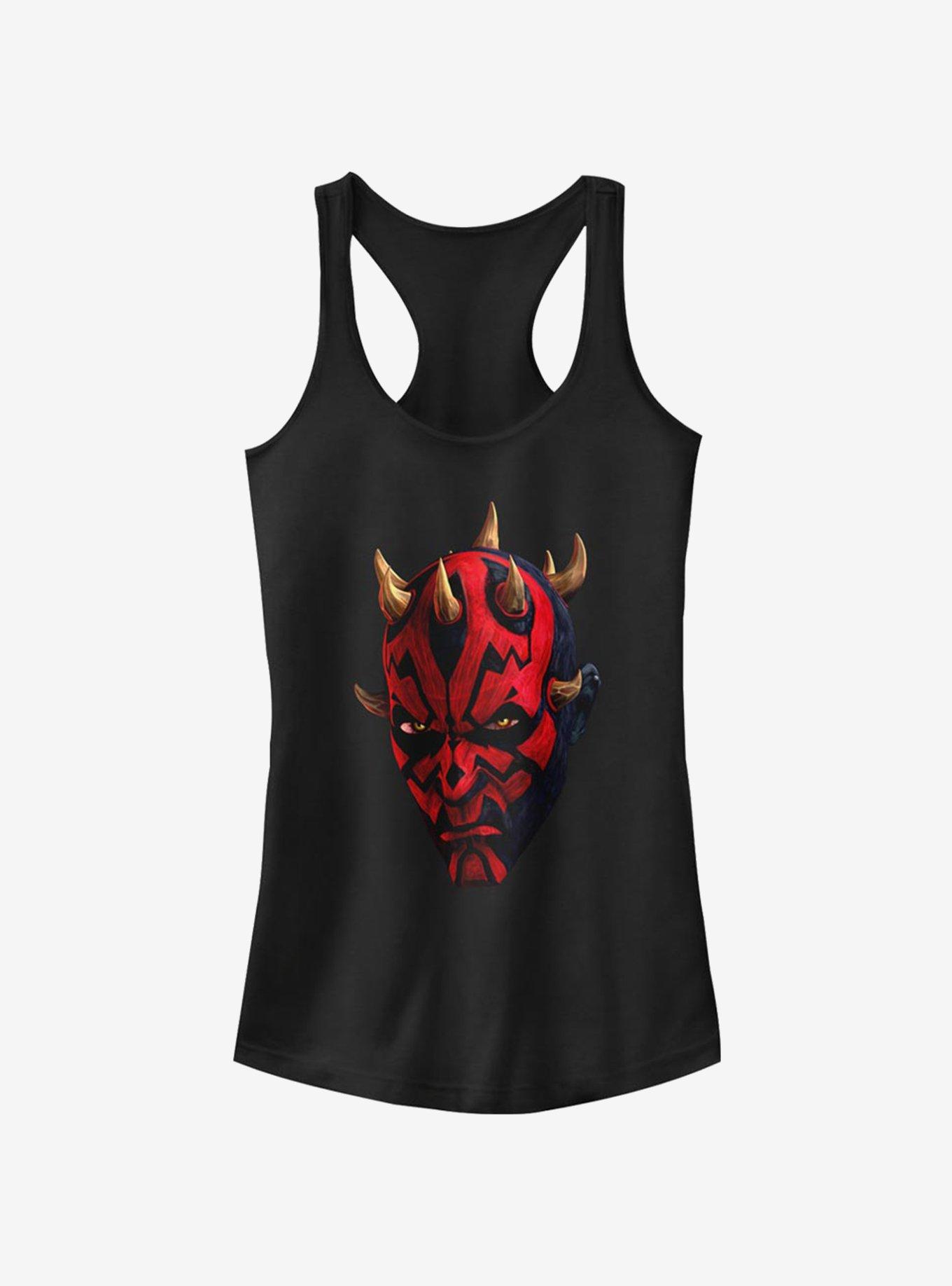 Star Wars The Clone Wars Maul Face Girls Tank Top, BLACK, hi-res