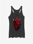 Star Wars The Clone Wars Maul Face Girls Tank Top, BLK HTR, hi-res