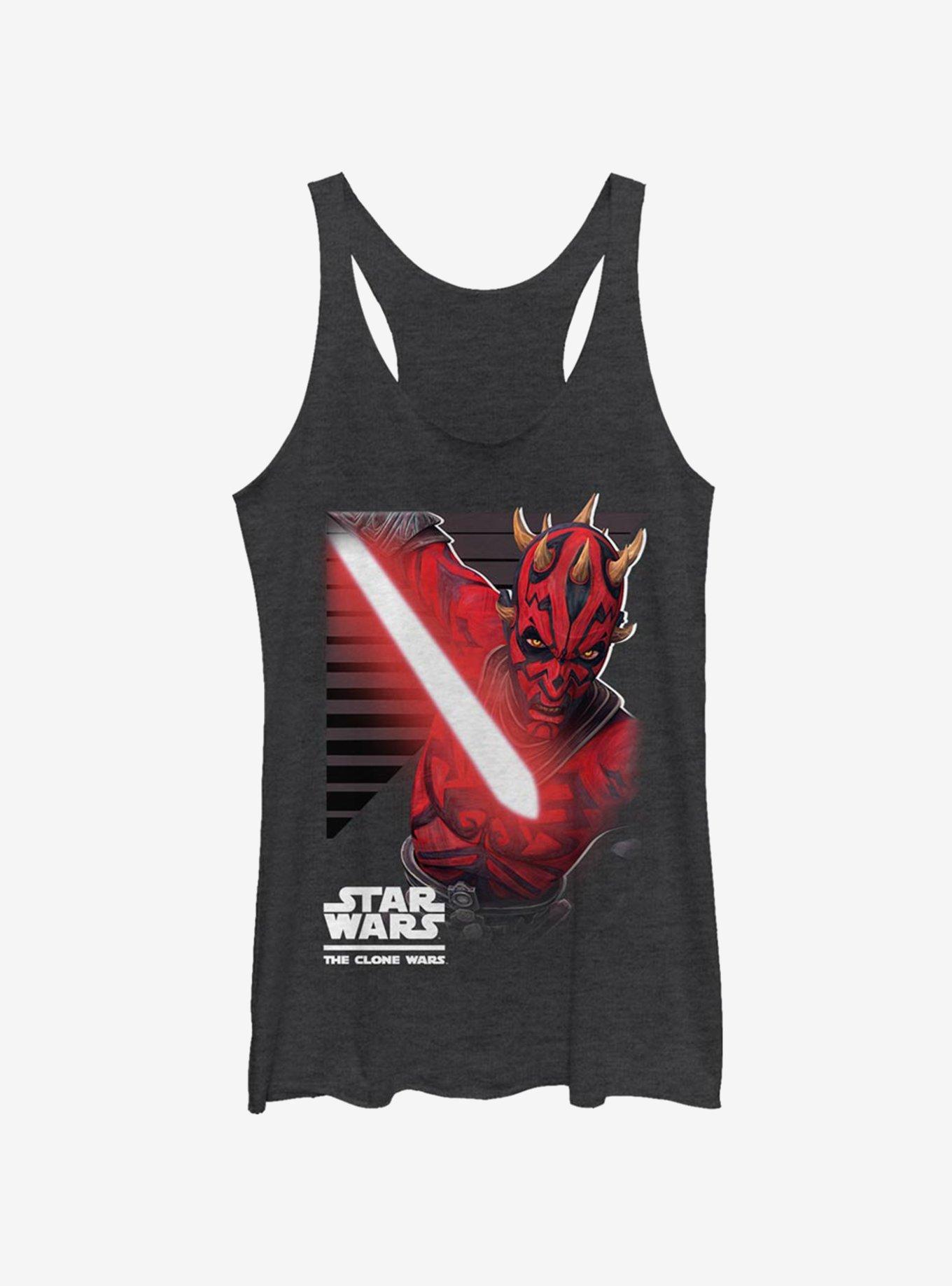 Star Wars The Clone Wars Maul Strikes Girls Tank Top, BLK HTR, hi-res