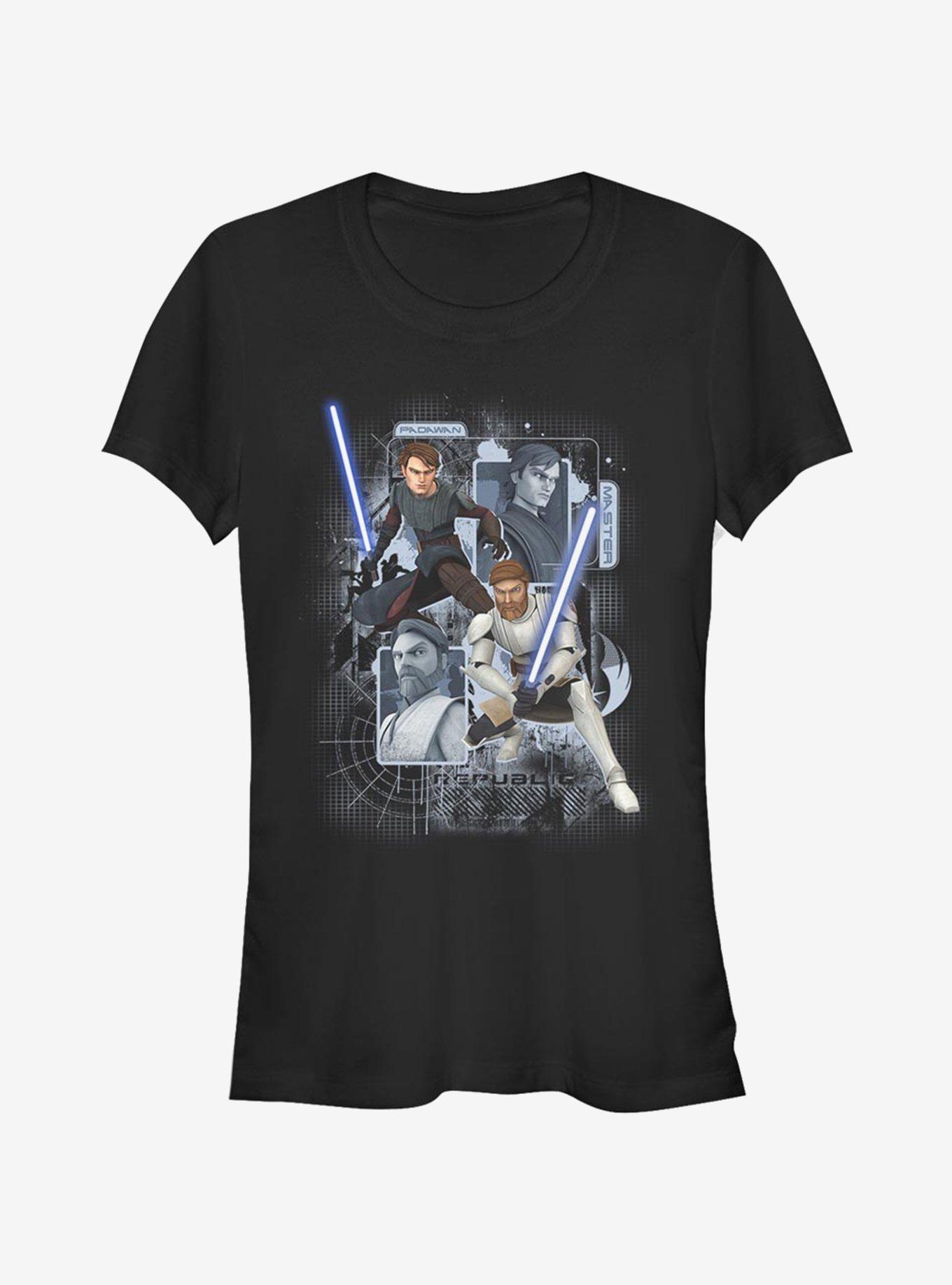 Star Wars The Clone Wars Schematic Shot Girls T-Shirt, BLACK, hi-res