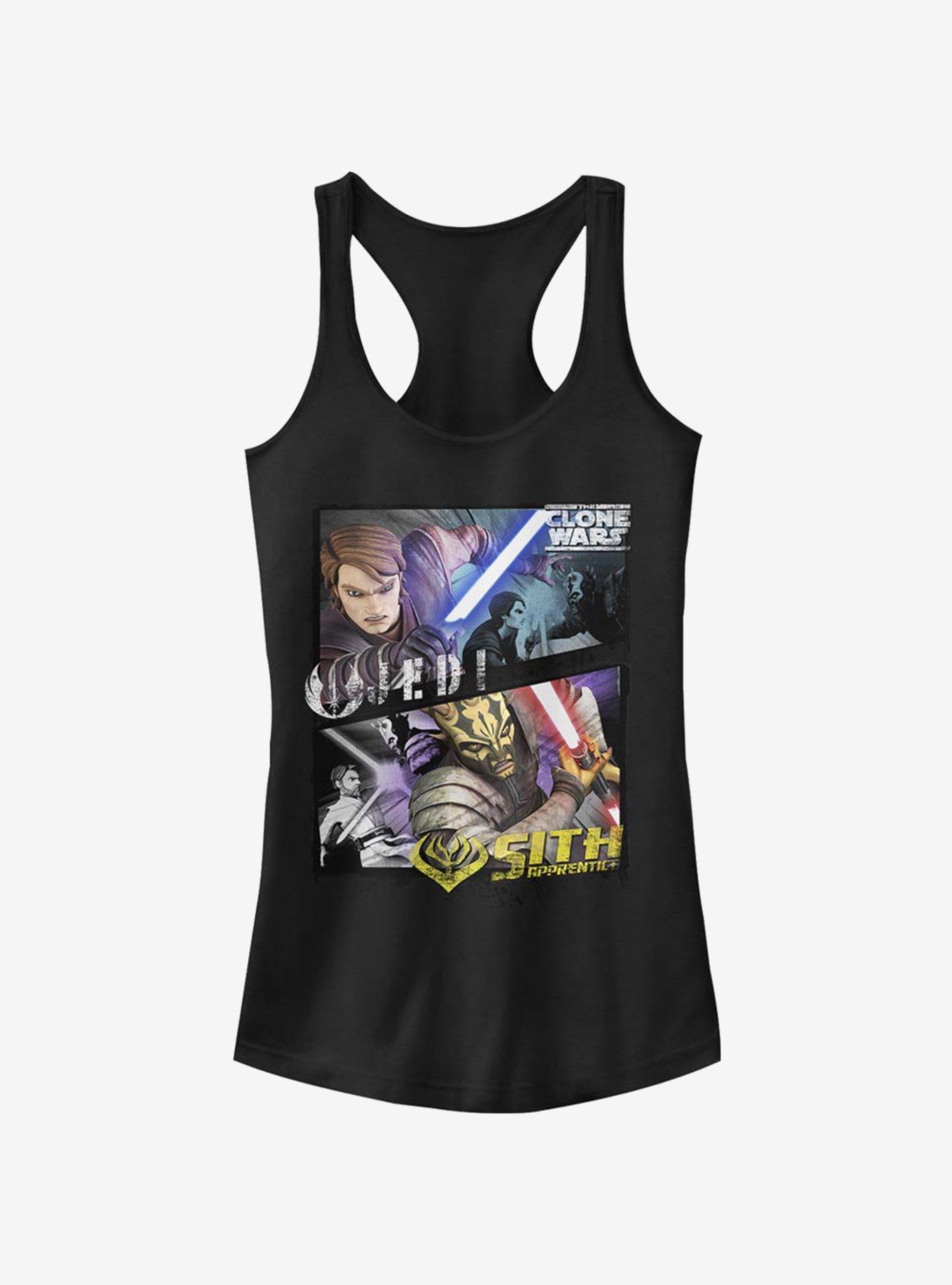 Star Wars The Clone Wars Badside Panel Girls Tank, BLACK, hi-res