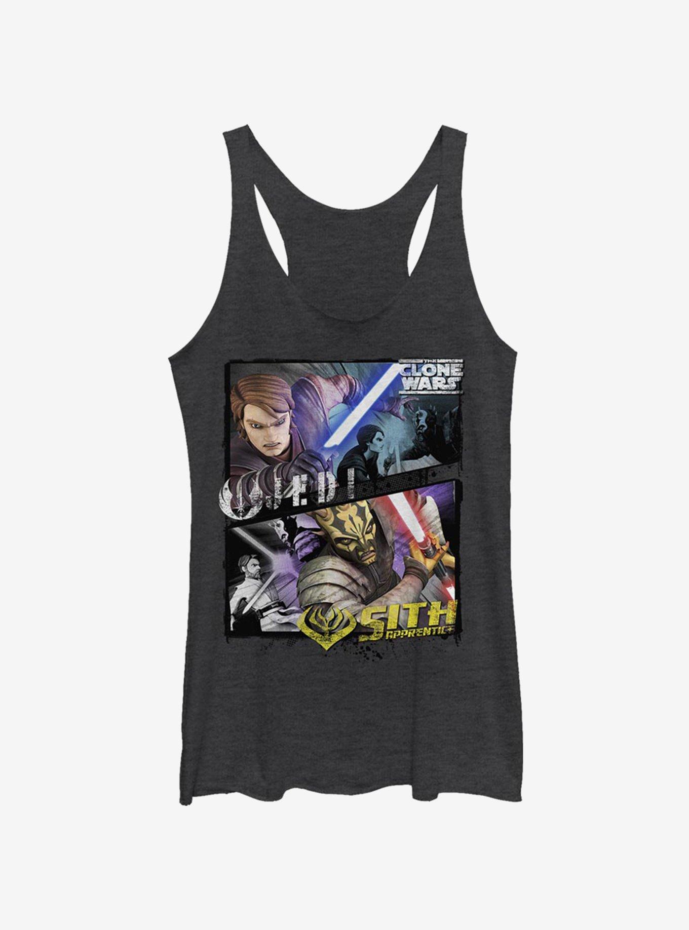 Star Wars The Clone Wars Badside Panel Girls Tank, BLK HTR, hi-res