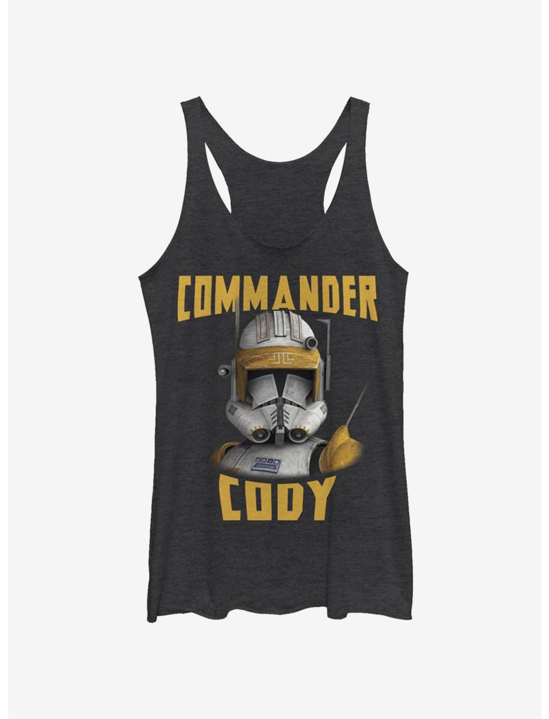 Star Wars The Clone Wars Cody Face Girls Tank, BLK HTR, hi-res