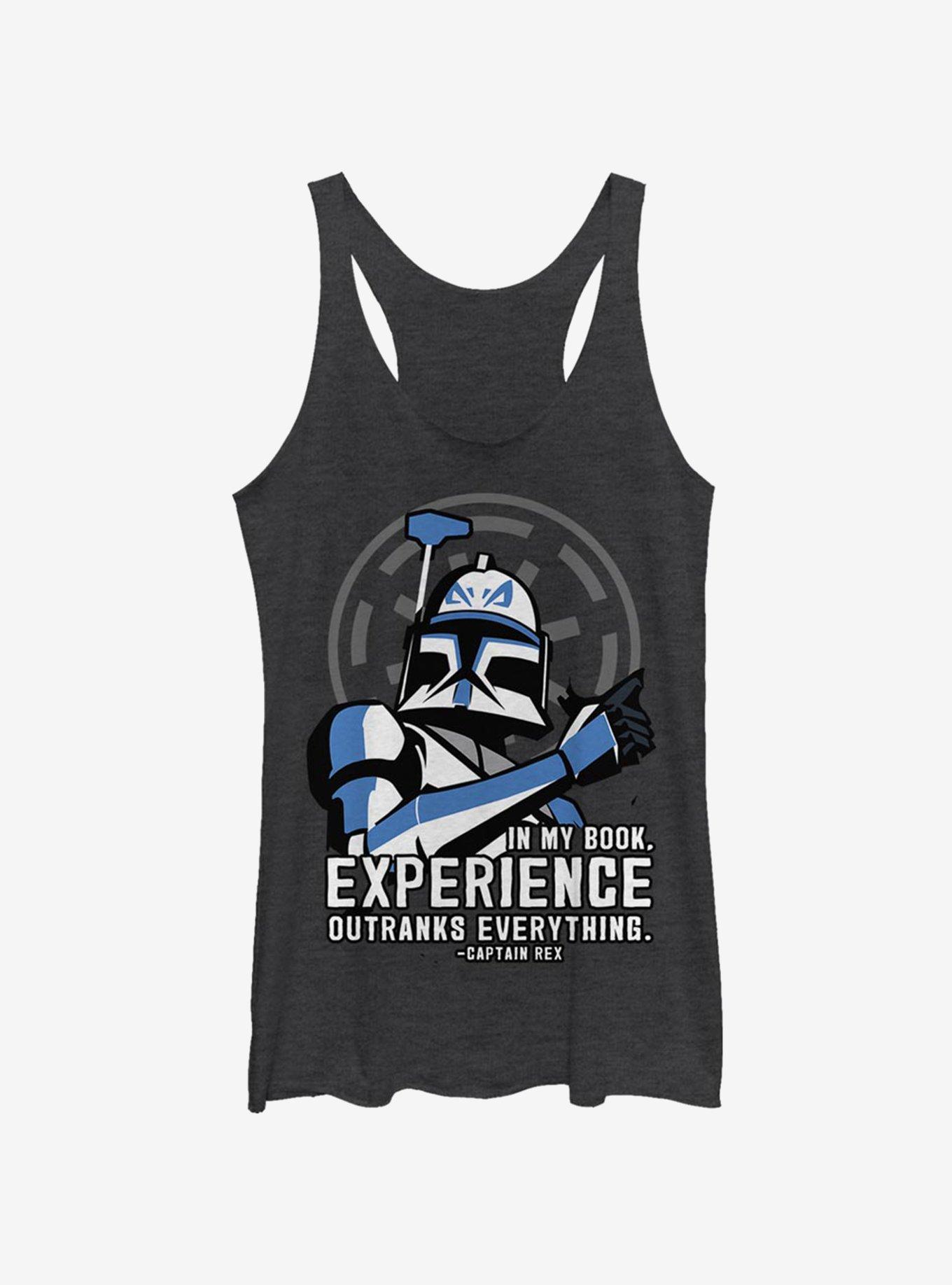 Star Wars The Clone Wars Outranks Everything Girls Tank, BLK HTR, hi-res