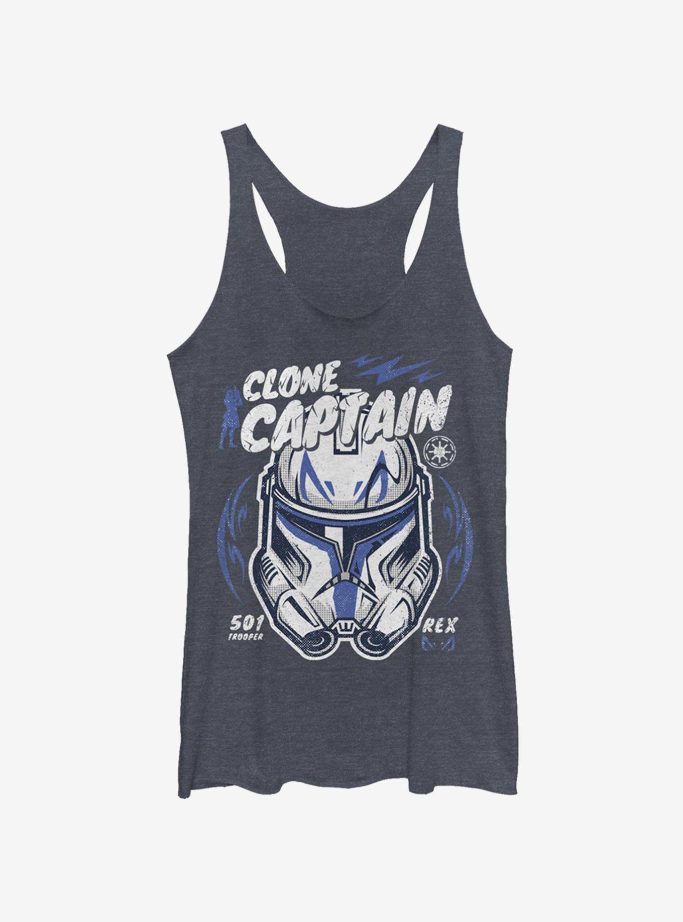 Star Wars The Clone Wars Rex Girls Tank, NAVY HTR, hi-res