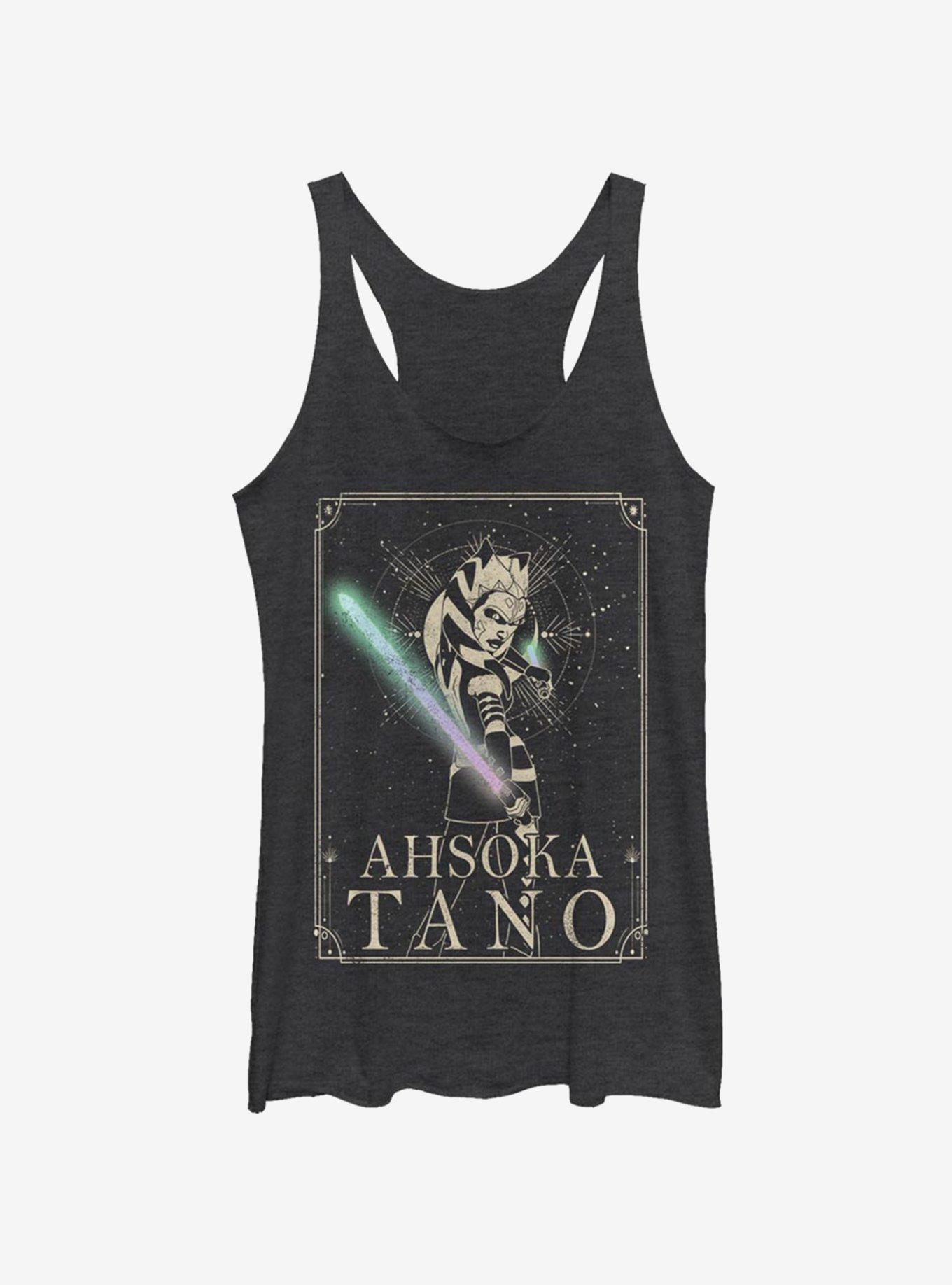 Star Wars: The Clone Wars Ahsoka Celestial Girls Tank Top, BLK HTR, hi-res