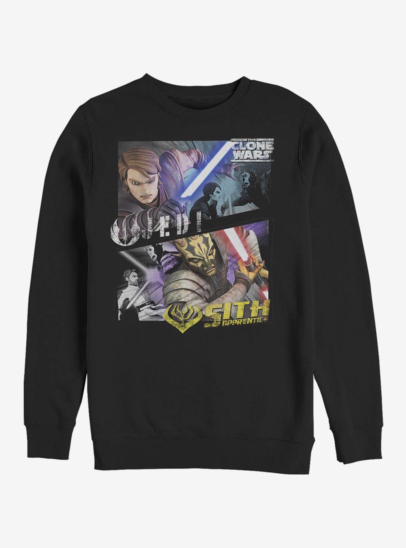 Star Wars The Clone Wars Badside Panel Crew Sweatshirt, BLACK, hi-res