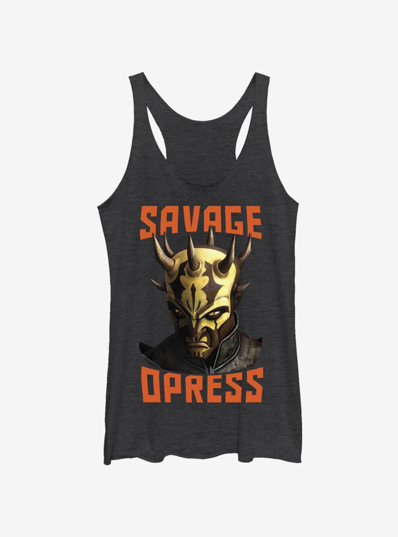 Star Wars The Clone Wars Savage Face Girls Tank, BLK HTR, hi-res