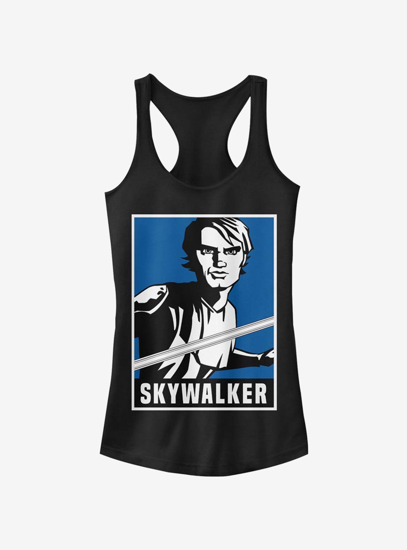 Star Wars The Clone Wars Skywalker Poster Girls Tank, BLACK, hi-res