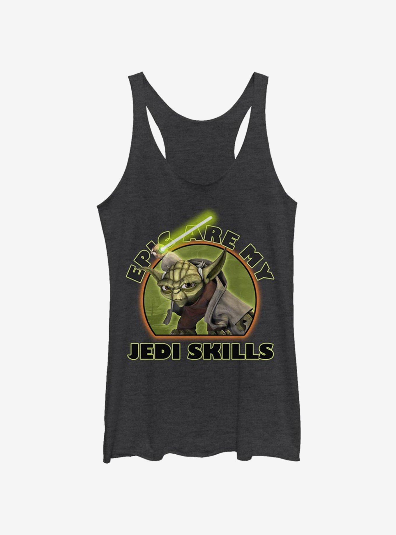 Star Wars The Clone Wars Jedi Skills Girls Tank, BLK HTR, hi-res