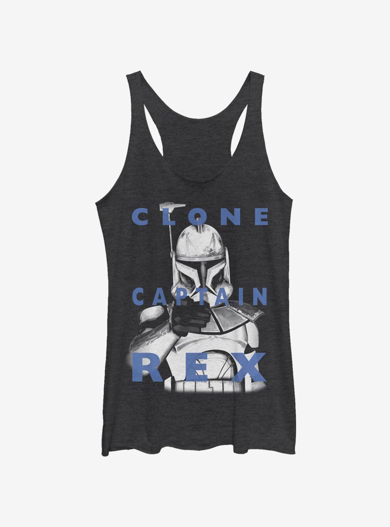 Star Wars The Clone Wars Rex Text Girls Tank, BLK HTR, hi-res