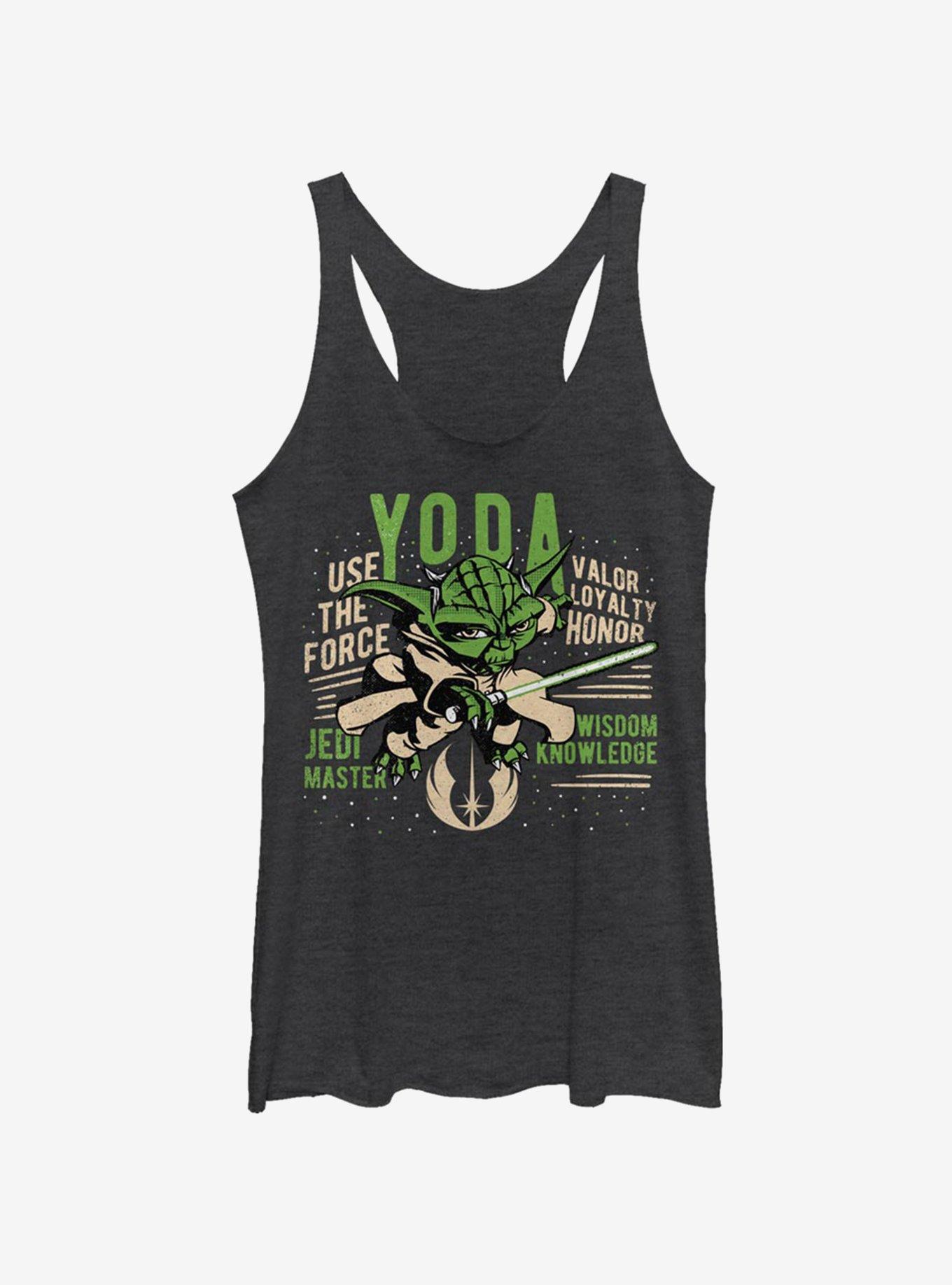 Star Wars The Clone Wars Yoda Girls Tank, BLK HTR, hi-res