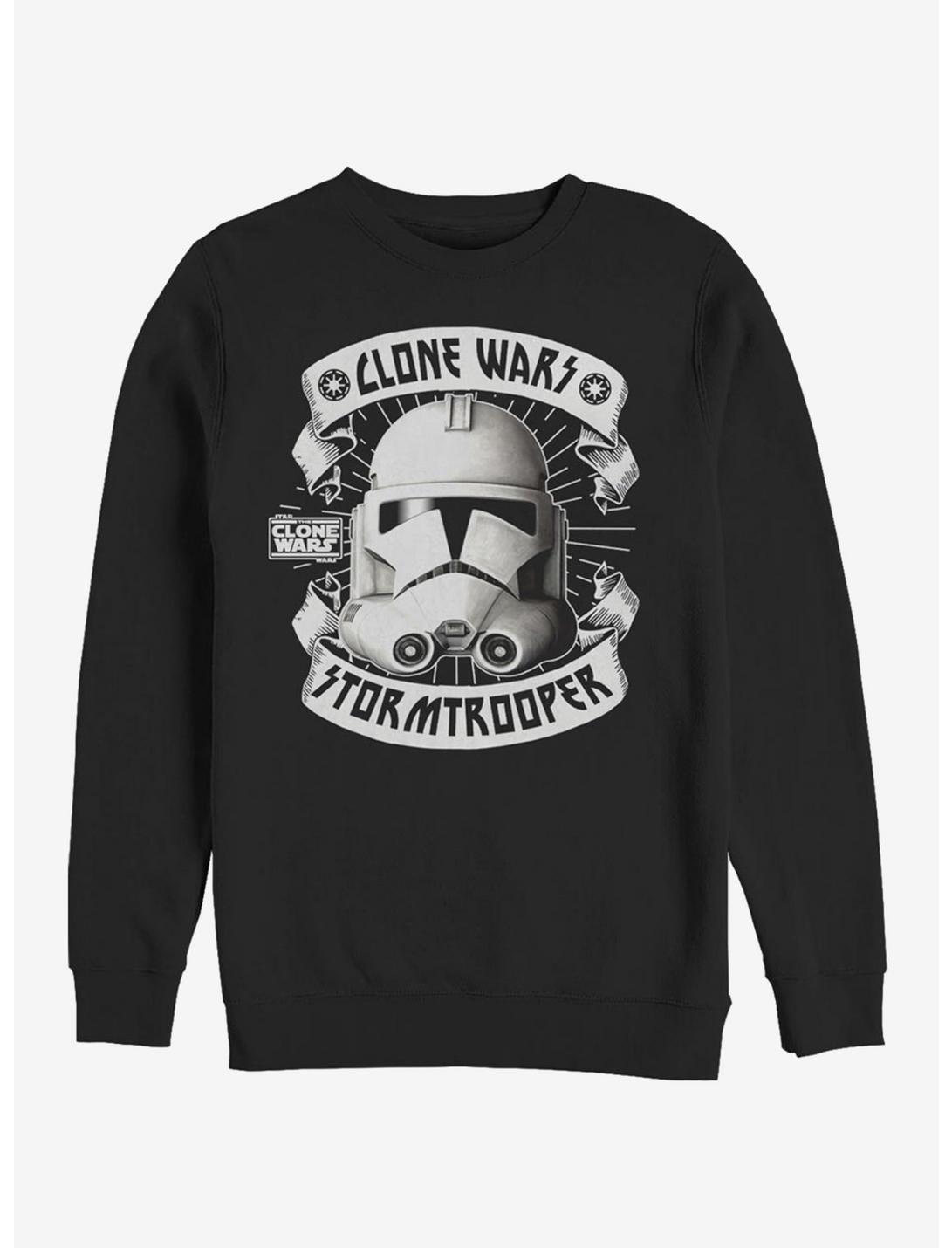 Star Wars The Clone Wars Banner Trooper Crew Sweatshirt, BLACK, hi-res