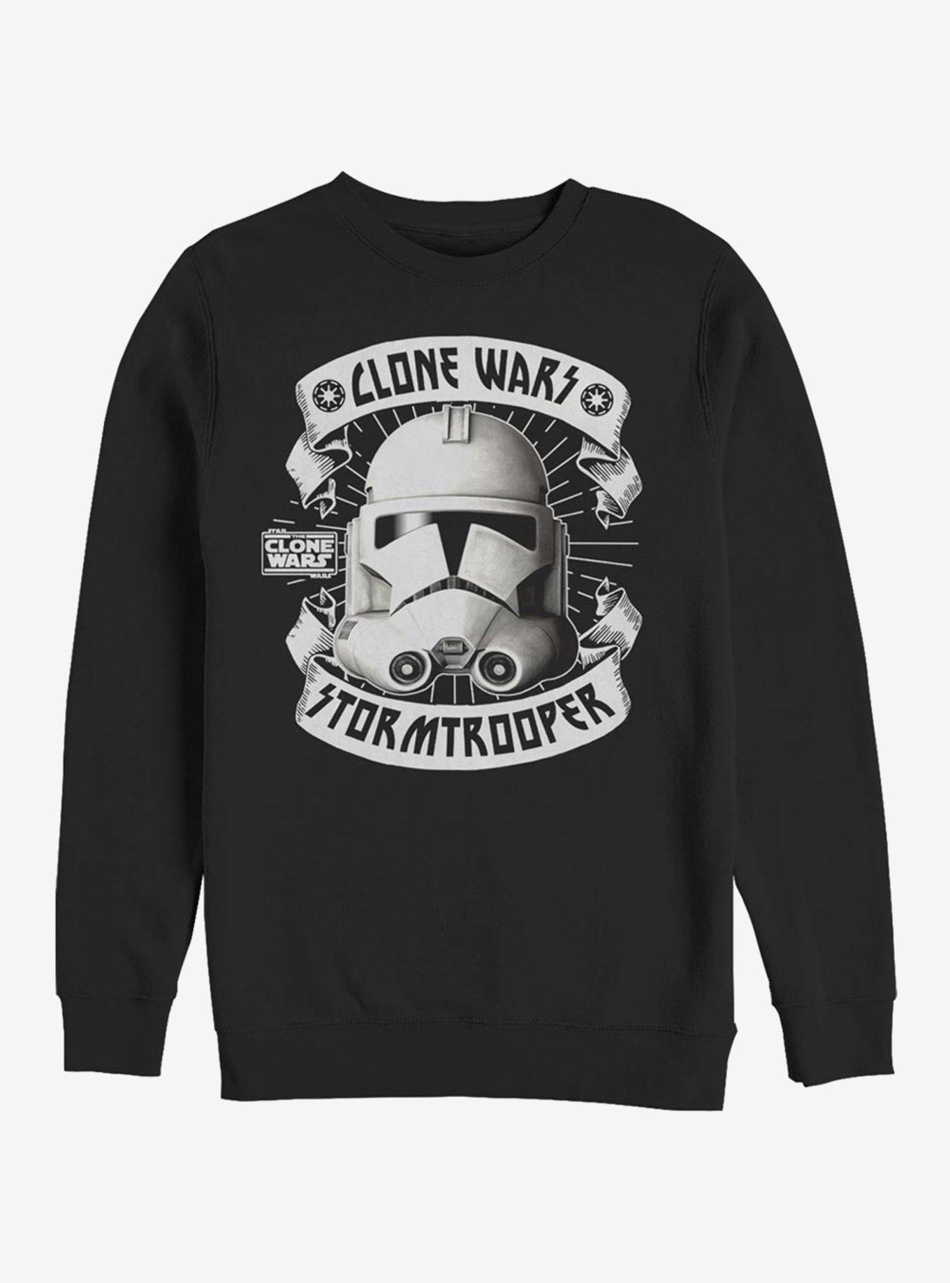 Star Wars The Clone Wars Banner Trooper Crew Sweatshirt, BLACK, hi-res