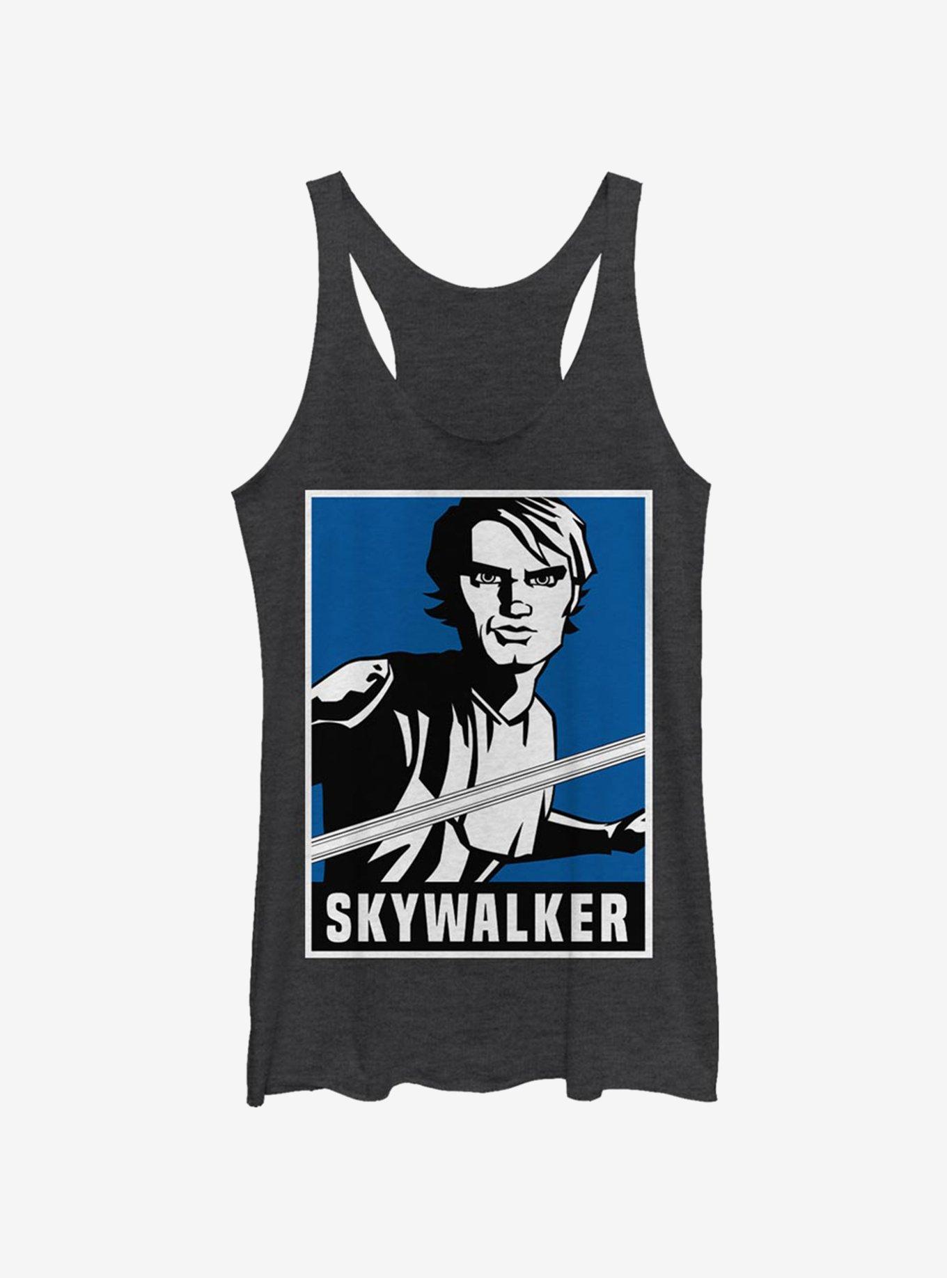 Star Wars The Clone Wars Skywalker Poster Girls Tank, BLK HTR, hi-res