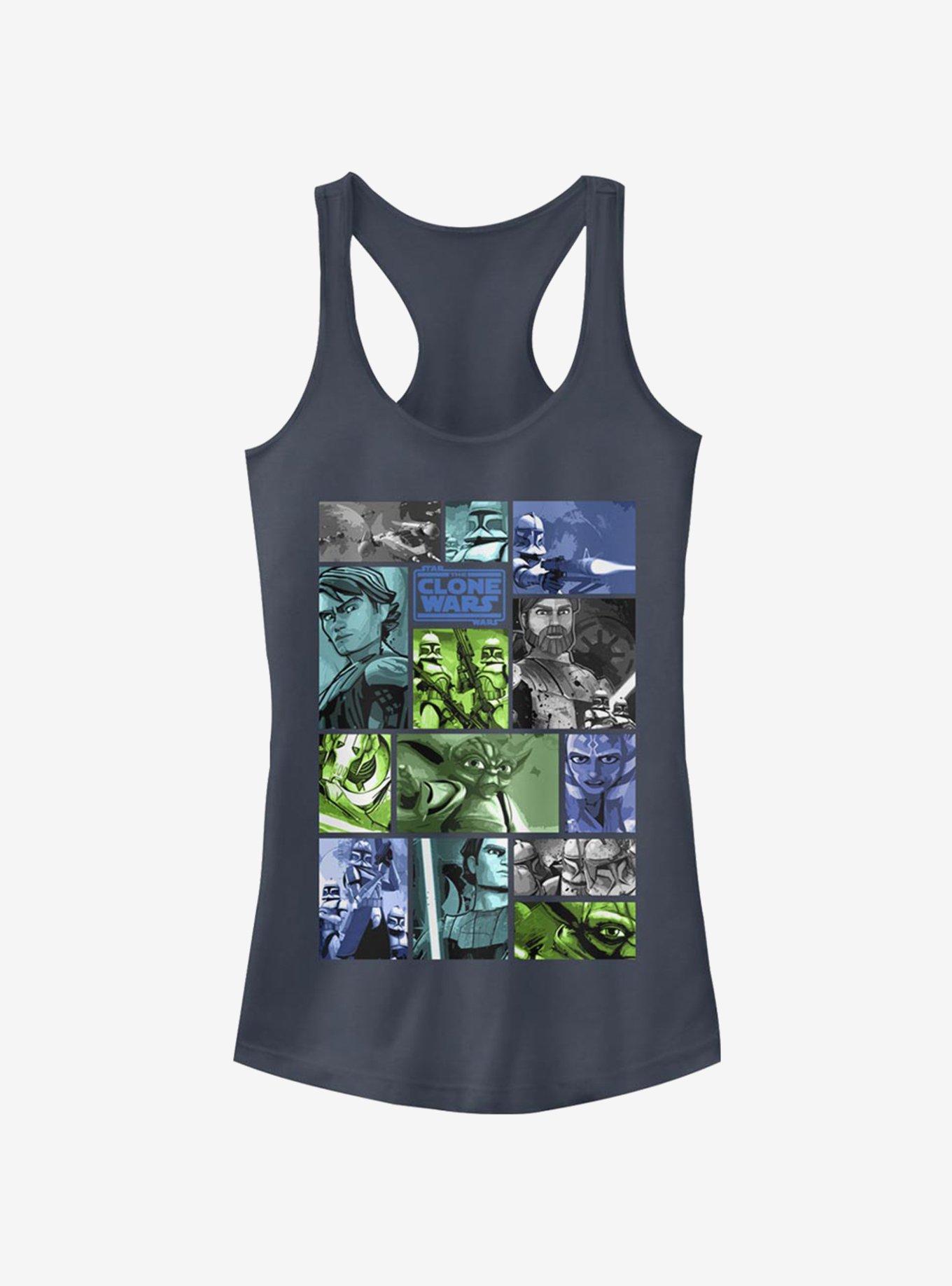 Star Wars The Clone Wars Story Squares Girls Tank Top, INDIGO, hi-res