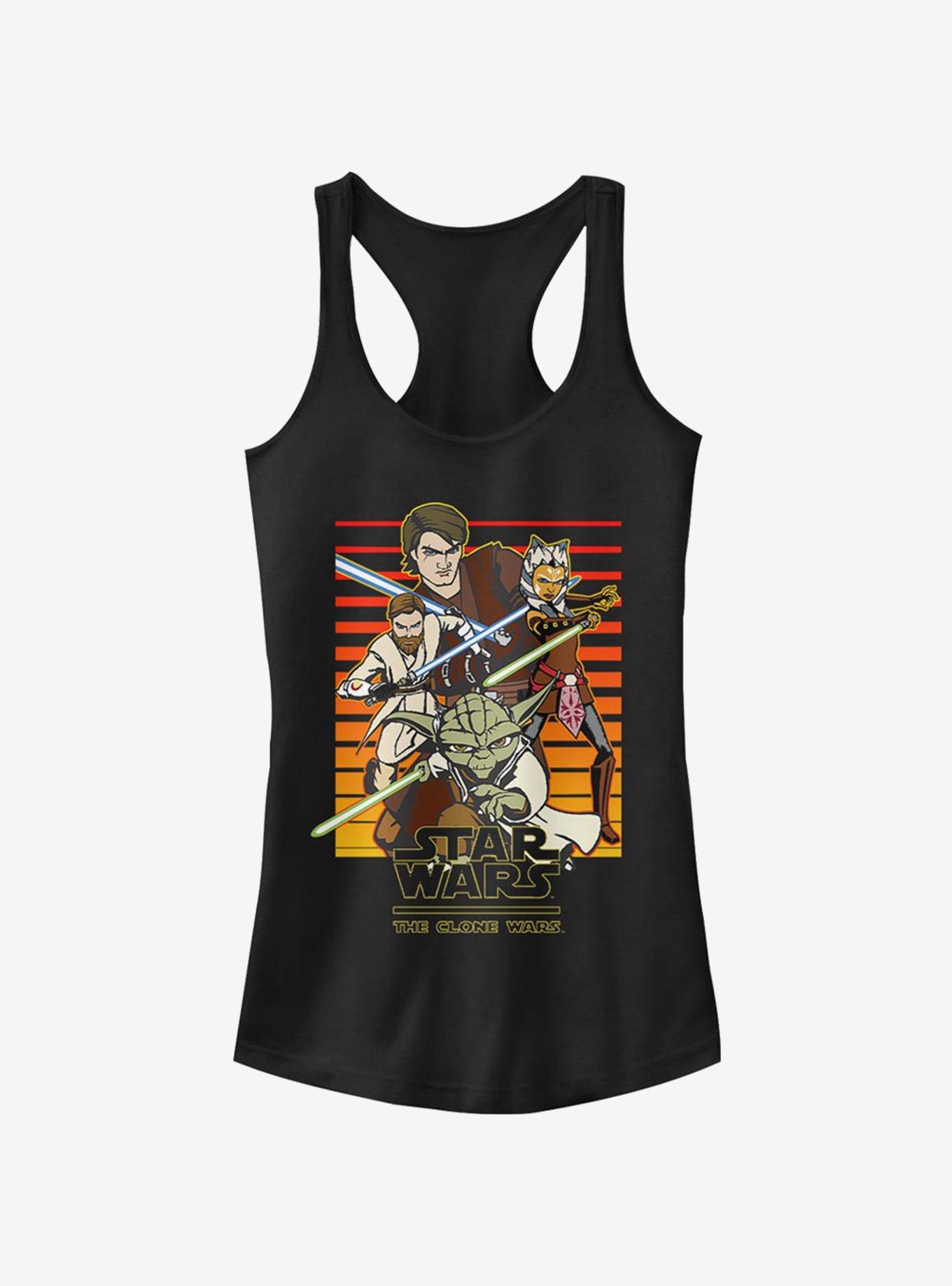 Star Wars The Clone Wars Sun Setting Girls Tank, BLACK, hi-res
