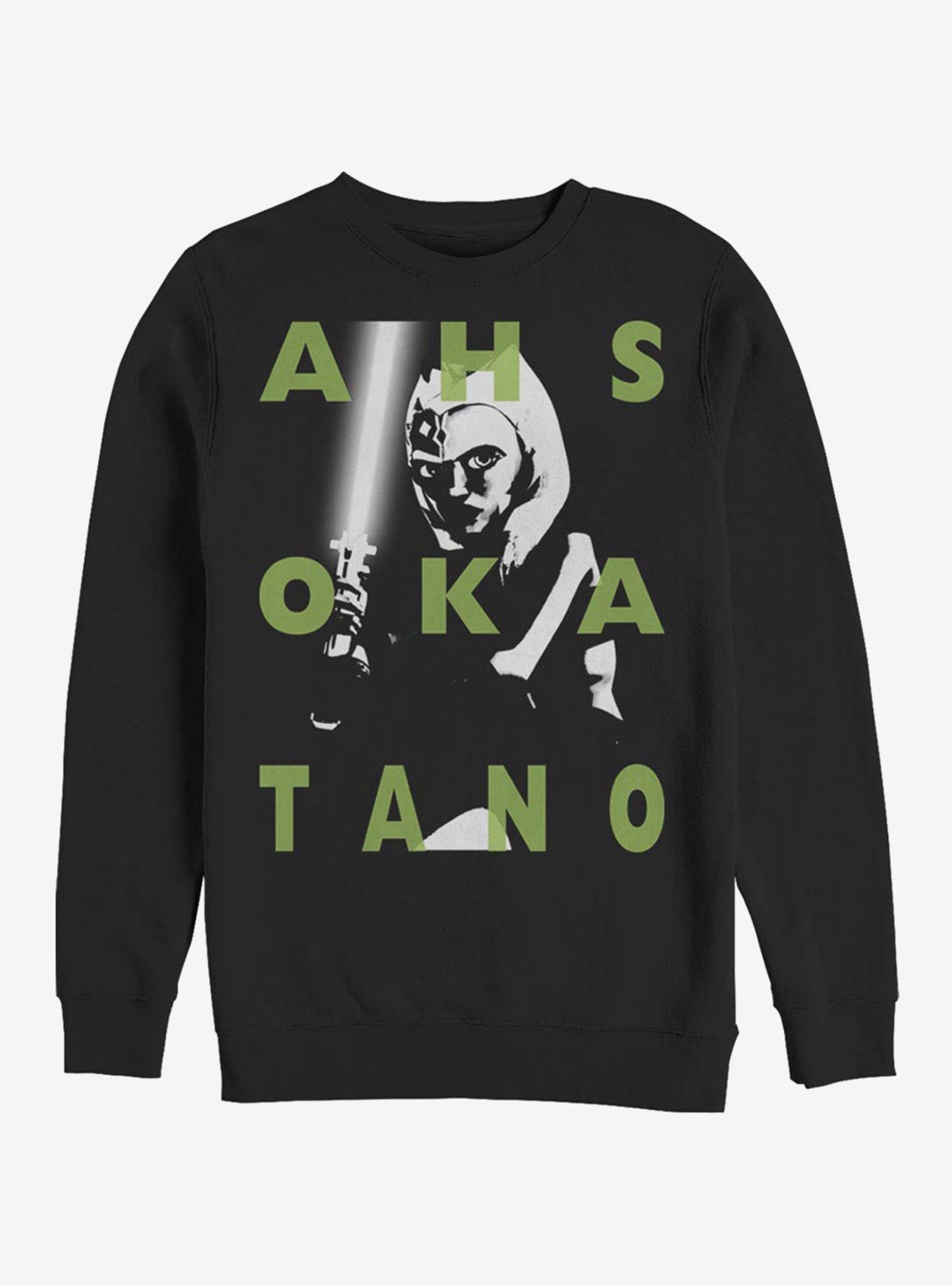 Star Wars The Clone Wars Ahsoka Text Crew Sweatshirt, BLACK, hi-res