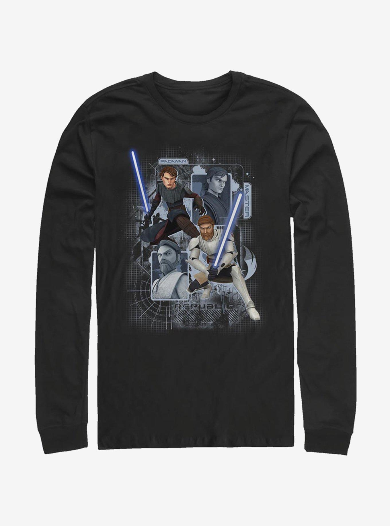 Star Wars The Clone Wars Schematic Shot Long-Sleeve T-Shirt, BLACK, hi-res