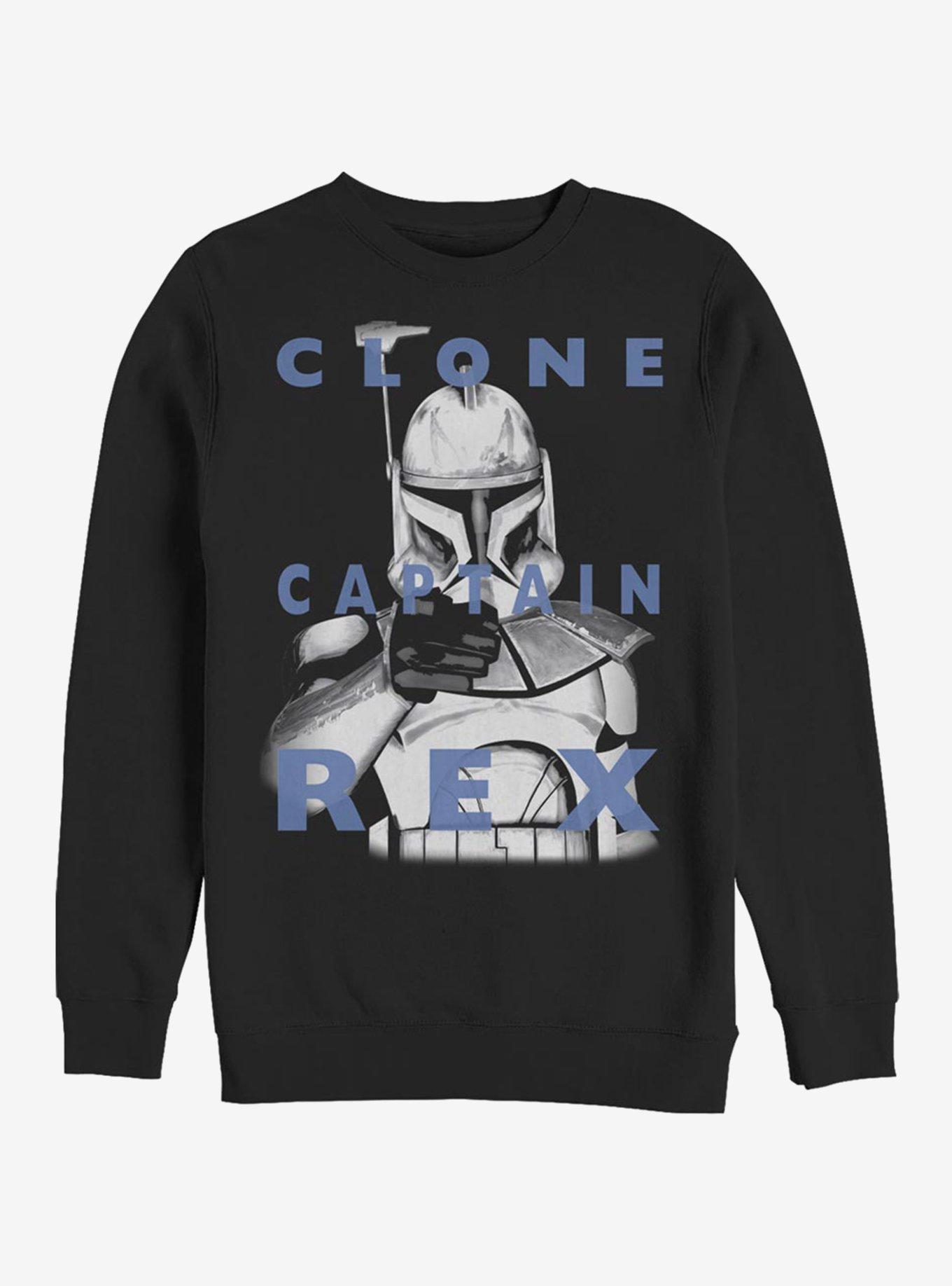 Star Wars The Clone Wars Rex Text Crew Sweatshirt, BLACK, hi-res