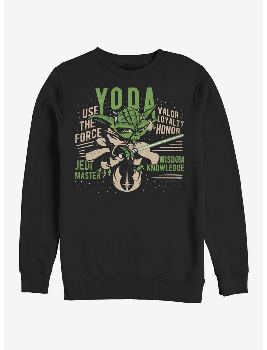 Star Wars The Clone Wars Yoda Crew Sweatshirt, BLACK, hi-res