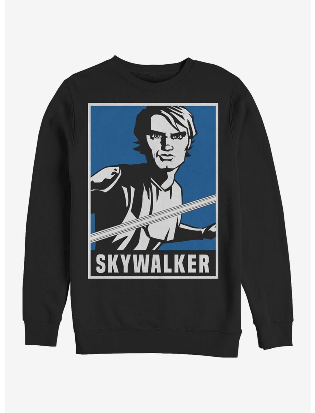 Star Wars The Clone Wars Skywalker Poster Crew Sweatshirt, BLACK, hi-res