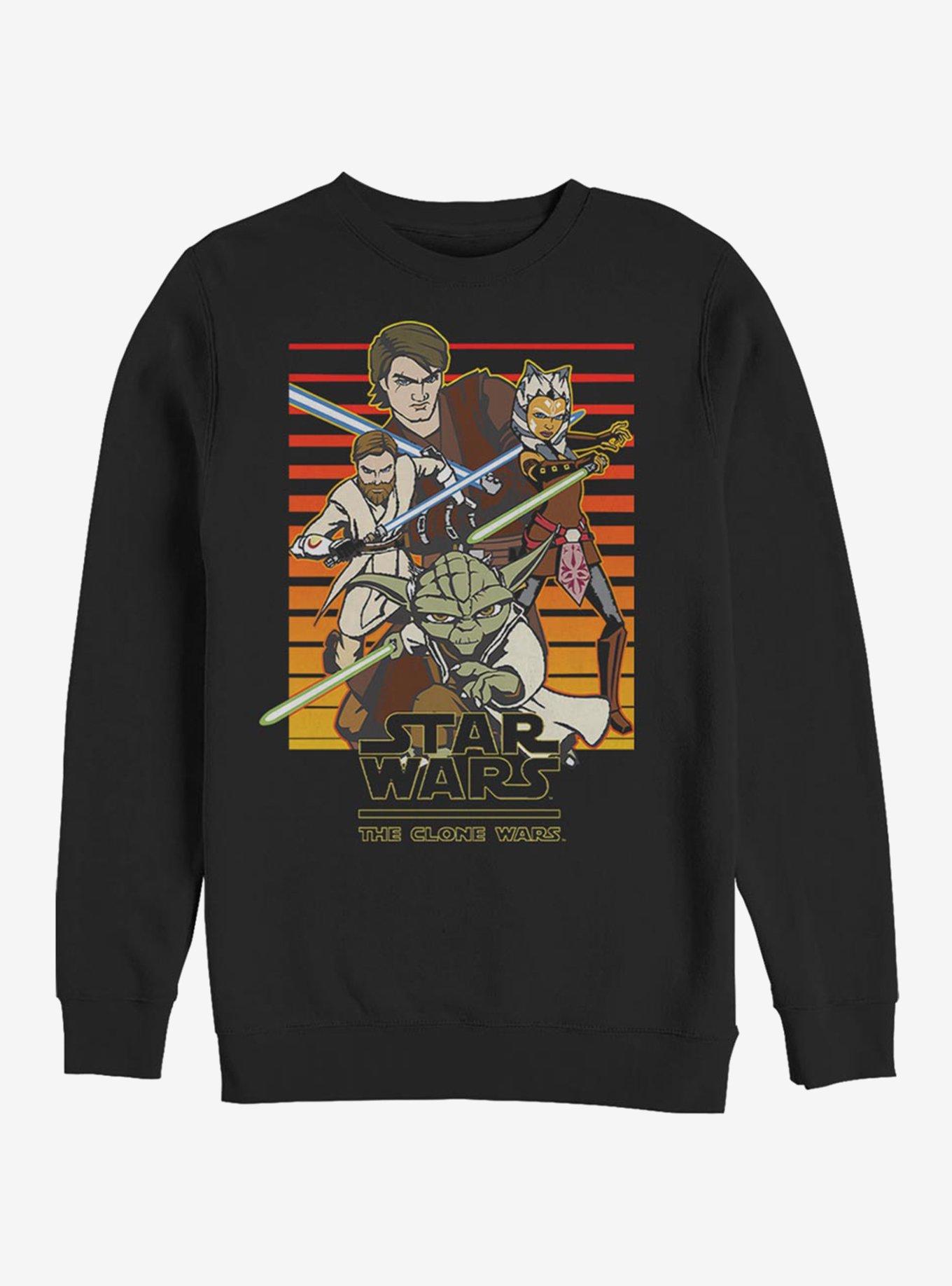 Star Wars The Clone Wars Sun Setting Crew Sweatshirt, BLACK, hi-res