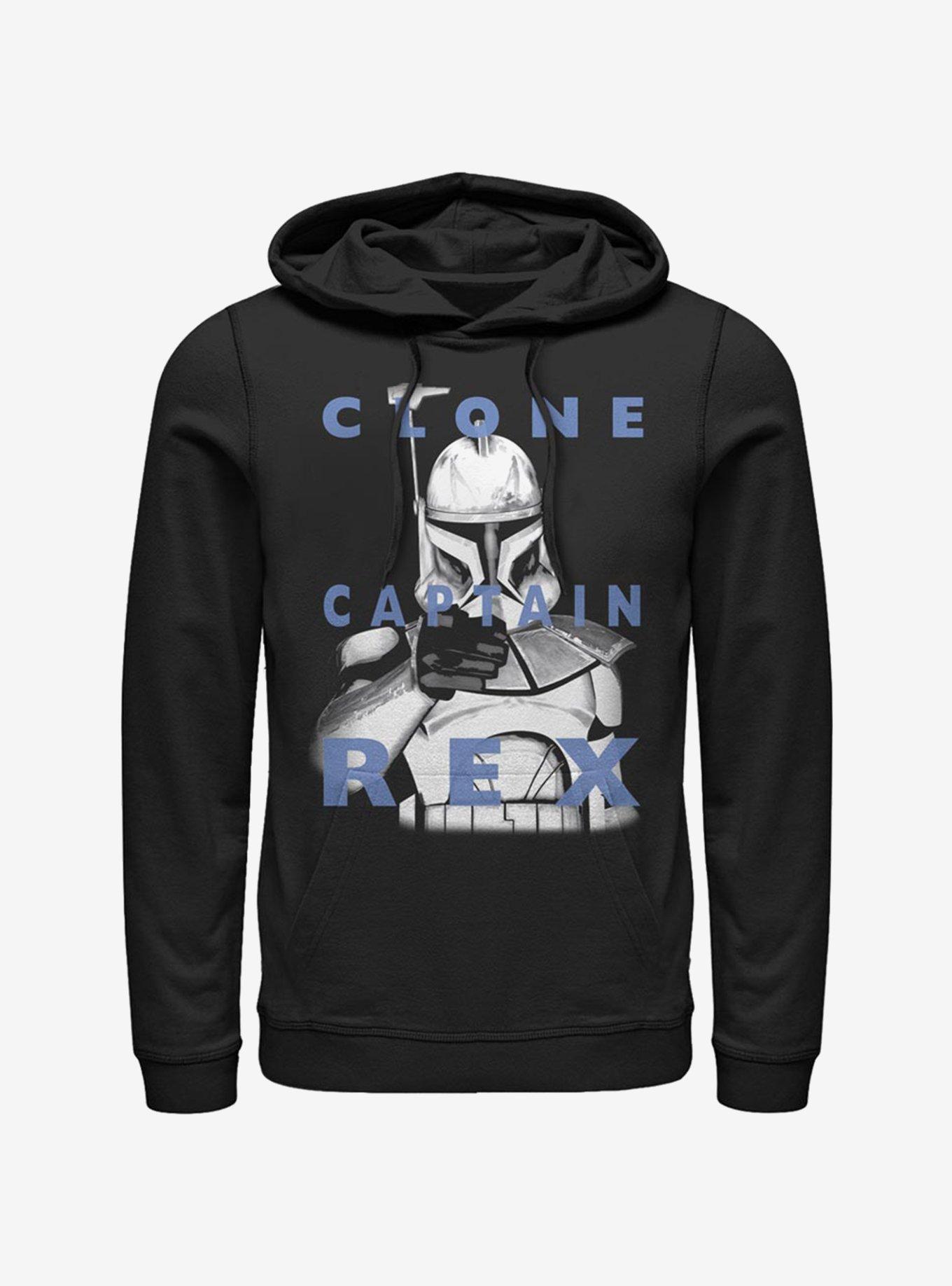 Star Wars The Clone Wars Rex Text Hoodie, BLACK, hi-res