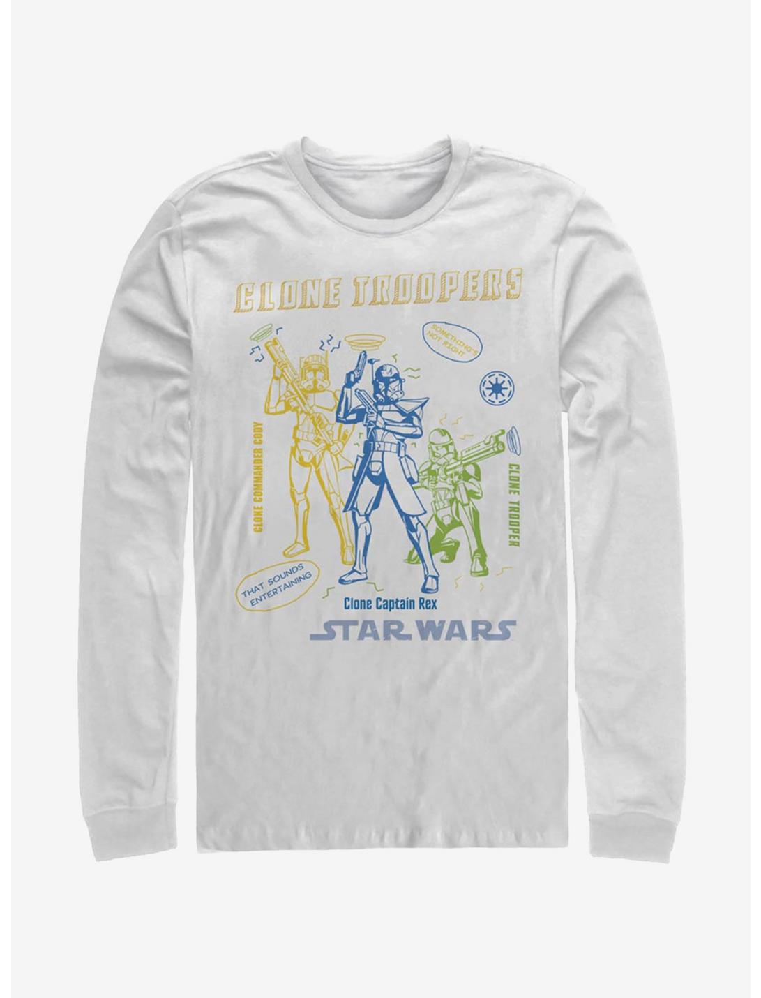 Star Wars The Clone Wars Doodle Trooper Long-Sleeve T-Shirt, WHITE, hi-res