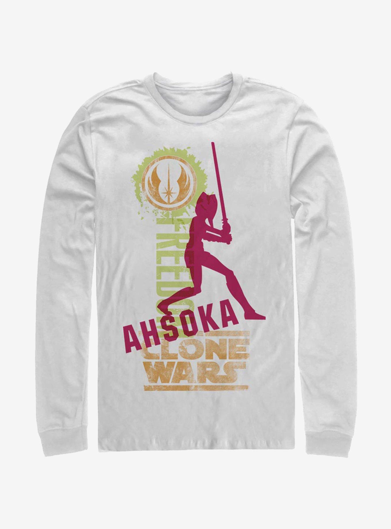 Star Wars The Clone Wars Freedom Ahsoka Long-Sleeve T-Shirt, WHITE, hi-res