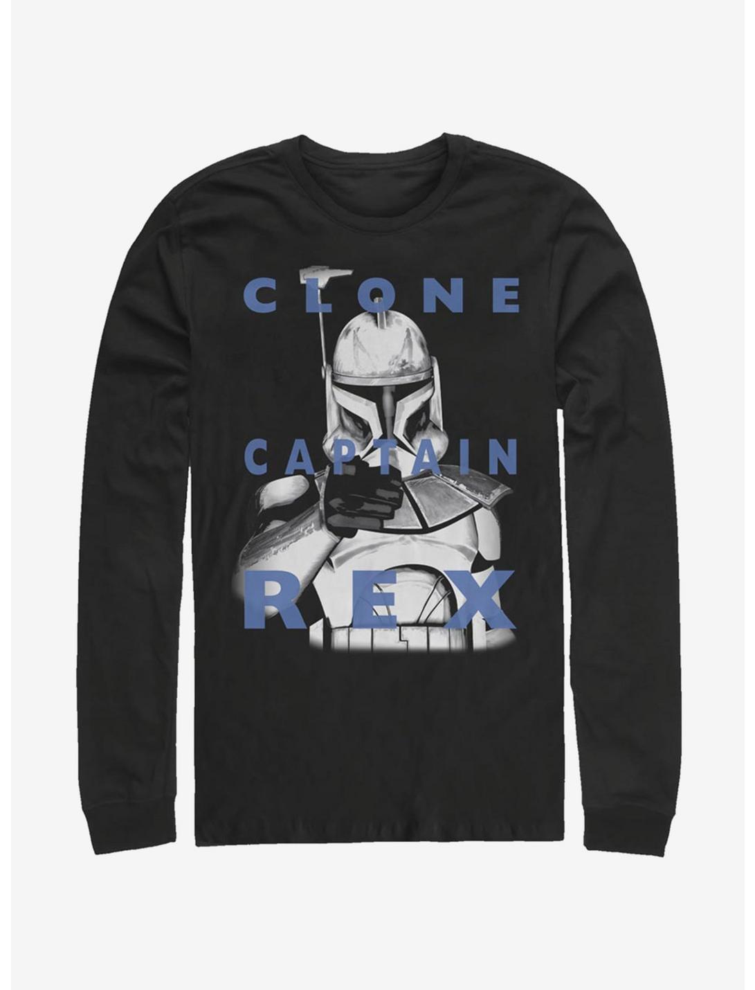 Star Wars The Clone Wars Rex Text Long-Sleeve T-Shirt, BLACK, hi-res