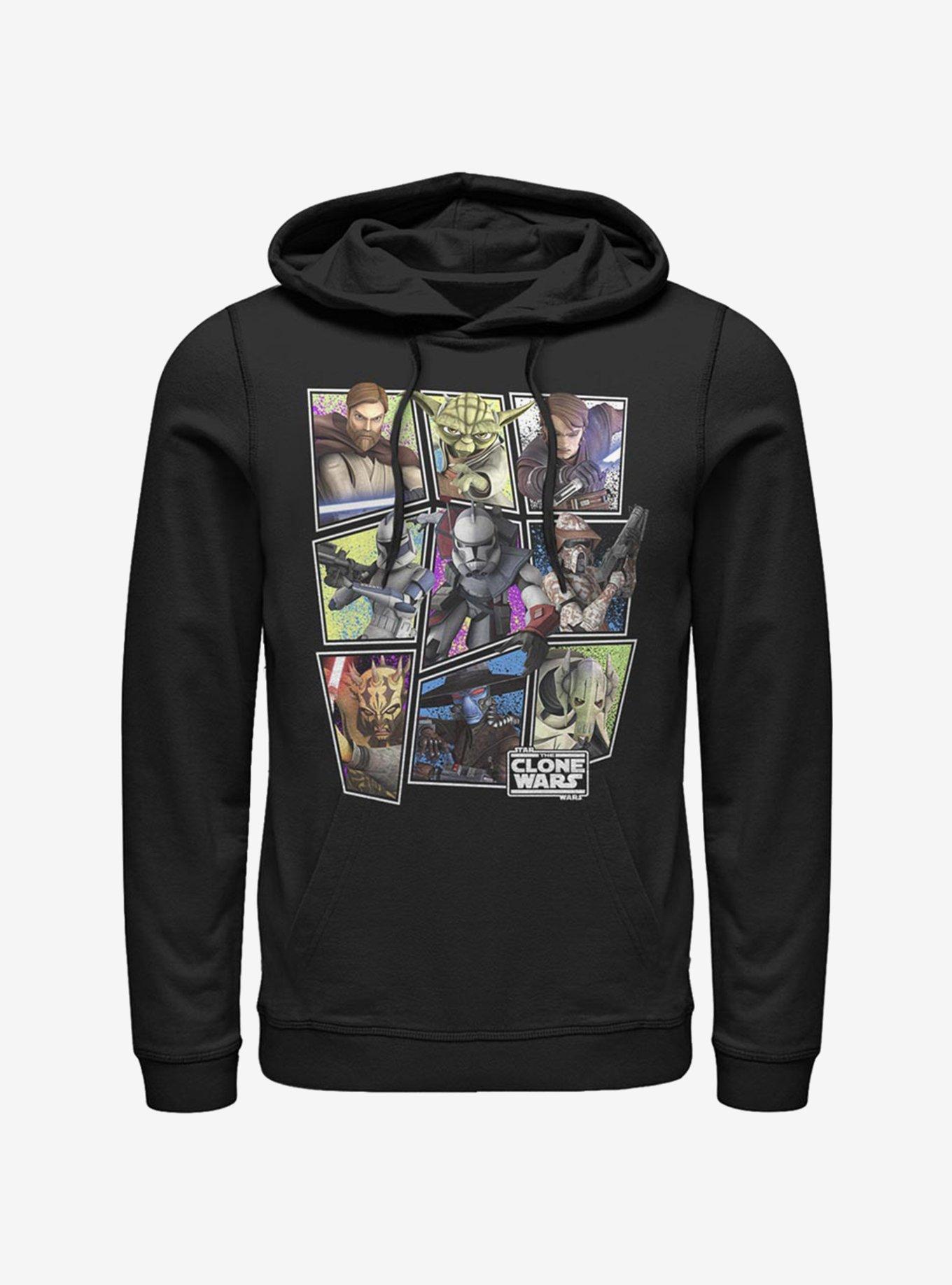 Star Wars The Clone Wars Scattered Group Hoodie, BLACK, hi-res