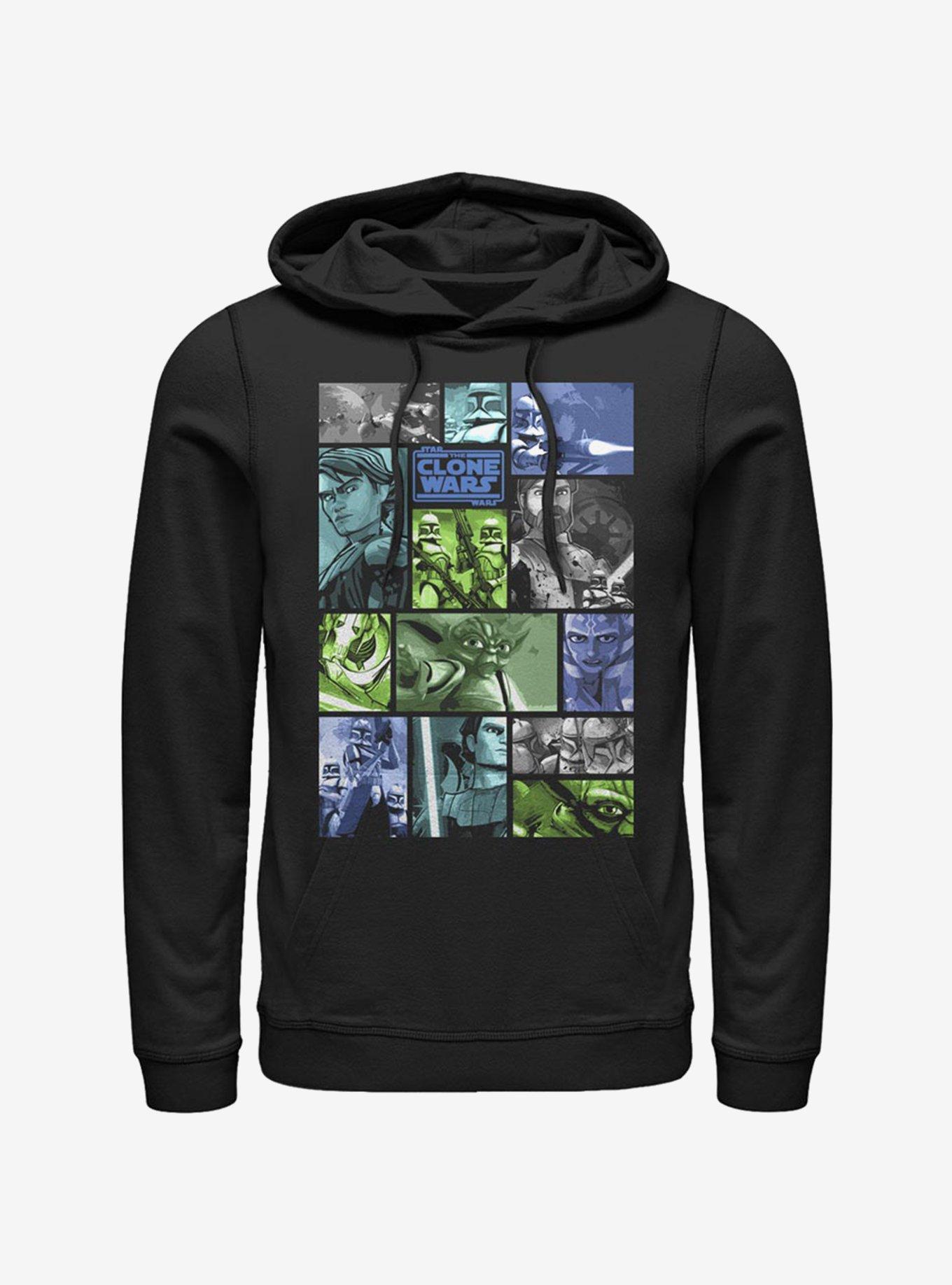 Star Wars The Clone Wars Story Squares Hoodie, BLACK, hi-res