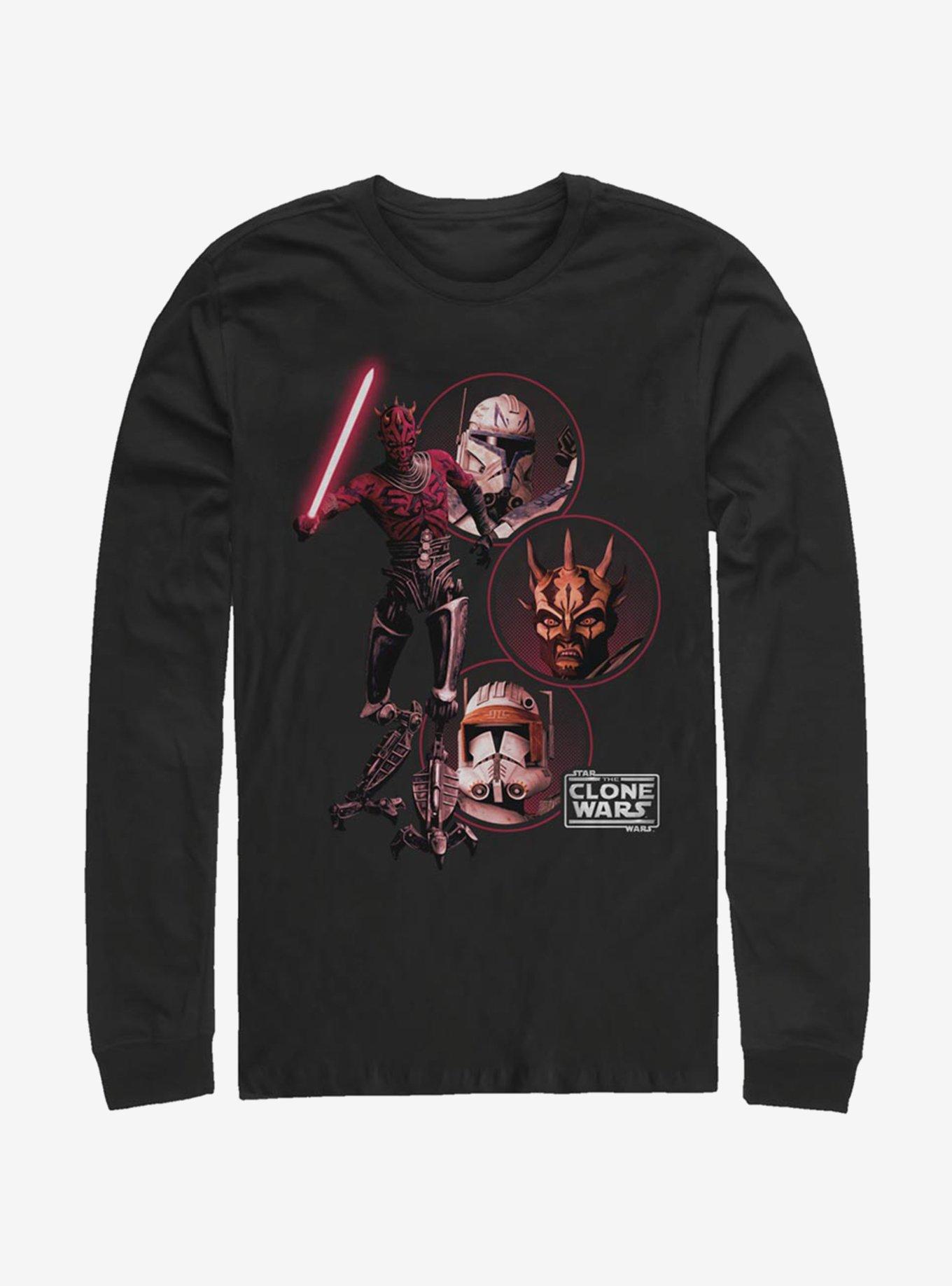 Star Wars The Clone Wars Darkside Group Long-Sleeve T-Shirt, BLACK, hi-res