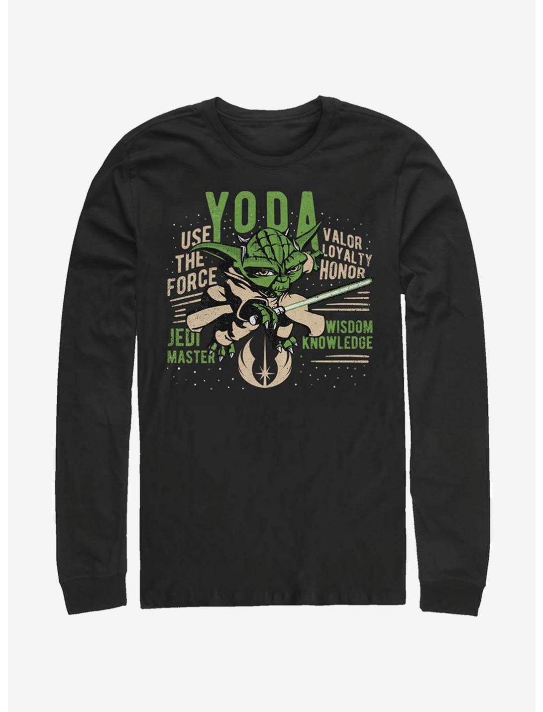 Star Wars The Clone Wars Yoda Long-Sleeve T-Shirt, BLACK, hi-res