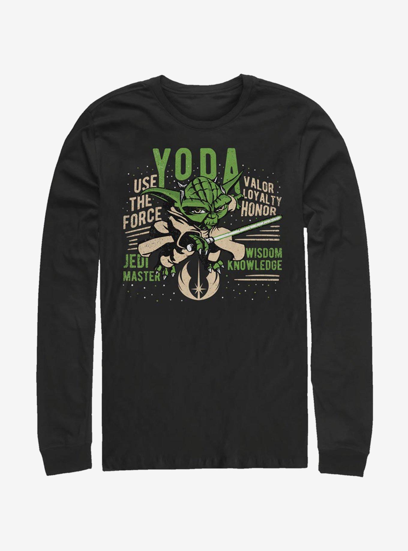 Star Wars The Clone Wars Yoda Long-Sleeve T-Shirt, BLACK, hi-res