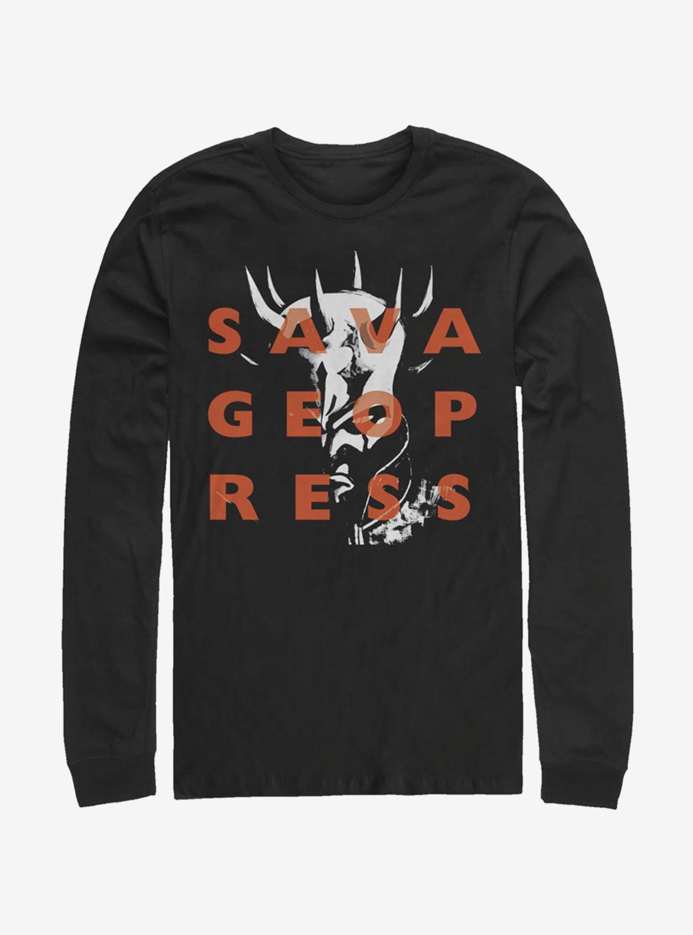 Star Wars The Clone Wars Savage Overlay Long-Sleeve T-Shirt, BLACK, hi-res