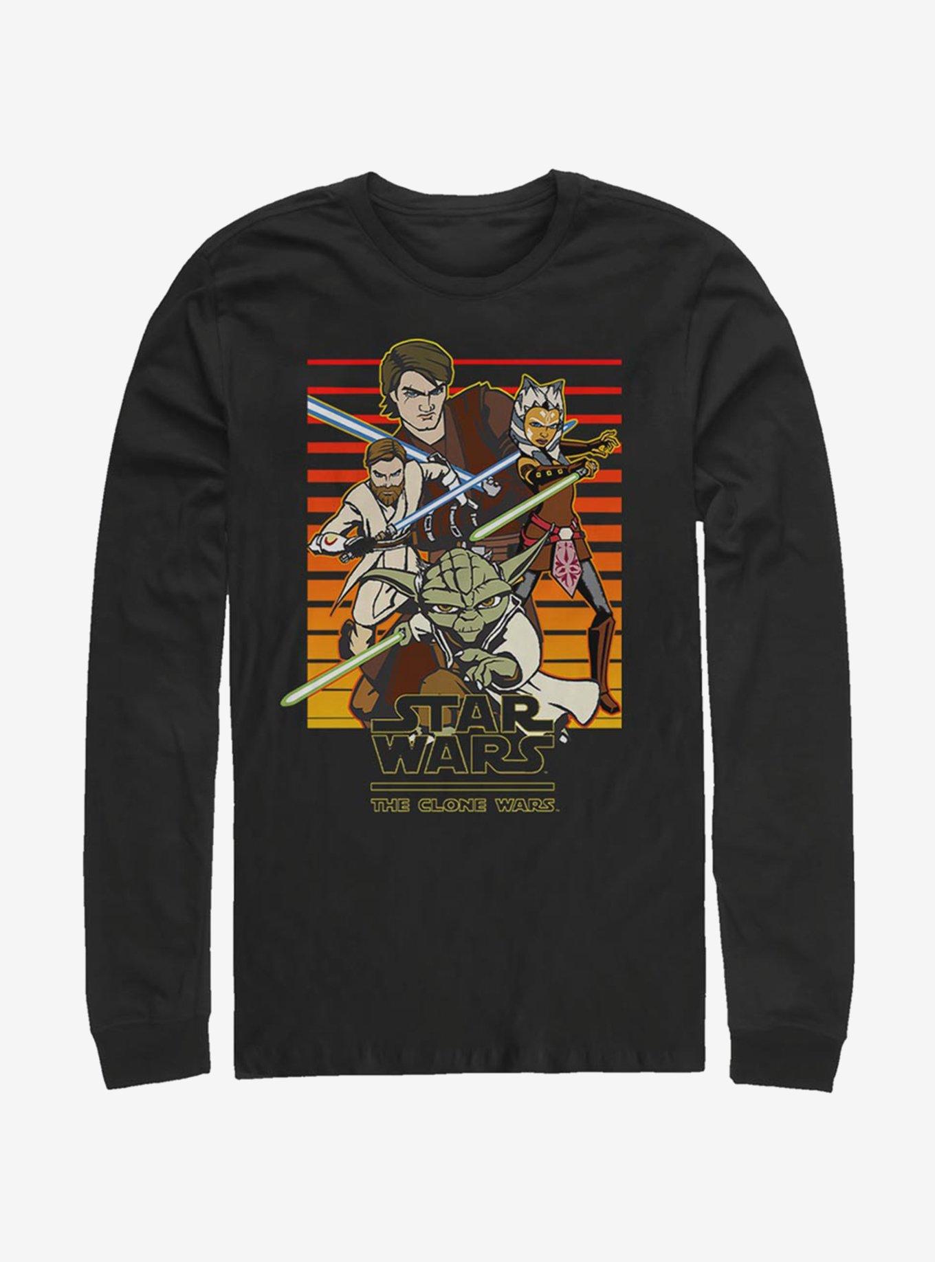 Star Wars The Clone Wars Sun Setting Long-Sleeve T-Shirt, BLACK, hi-res